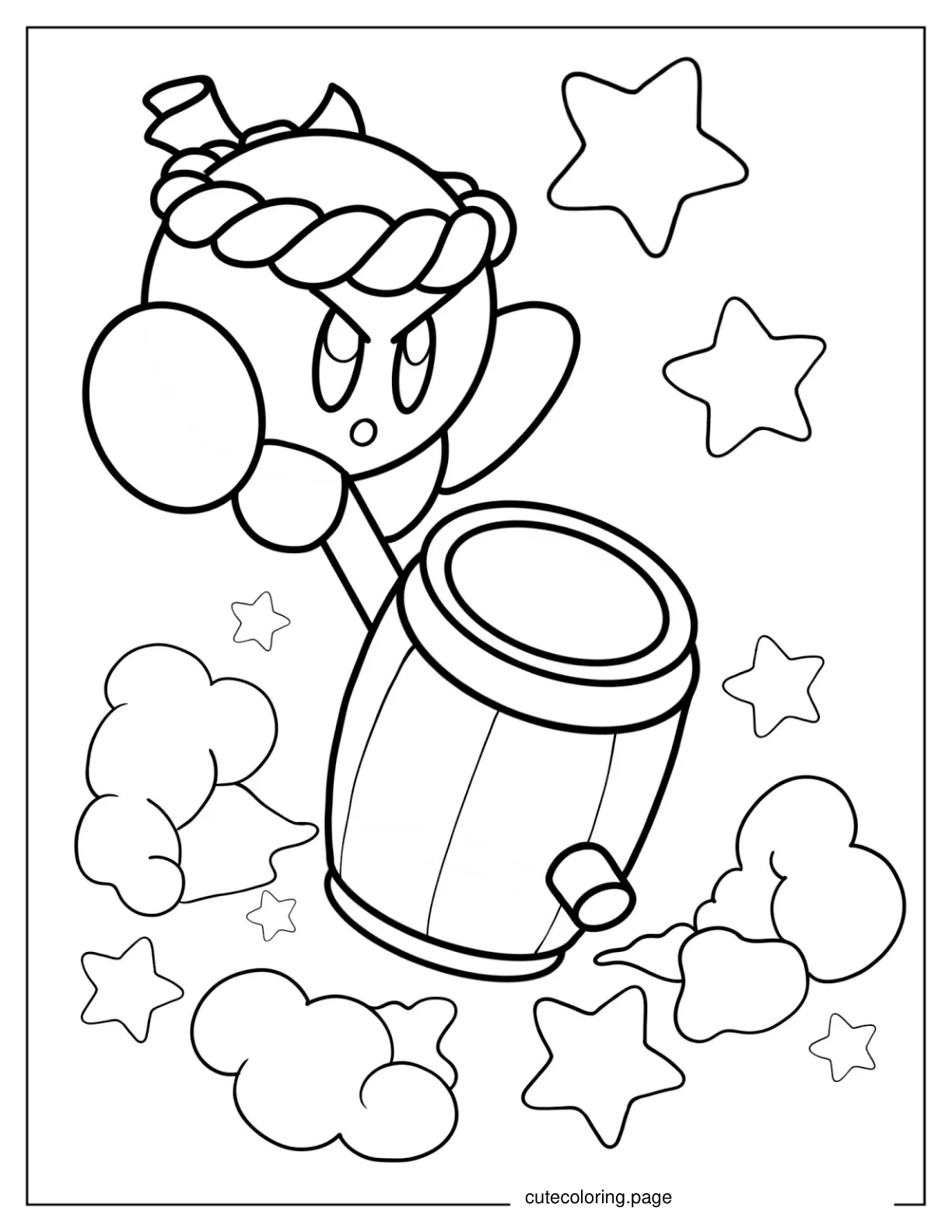 Hammer Kirby Coloring Page coloring page