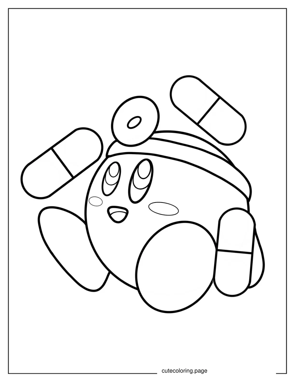 Simple Outline Of Doctor Kirby coloring page