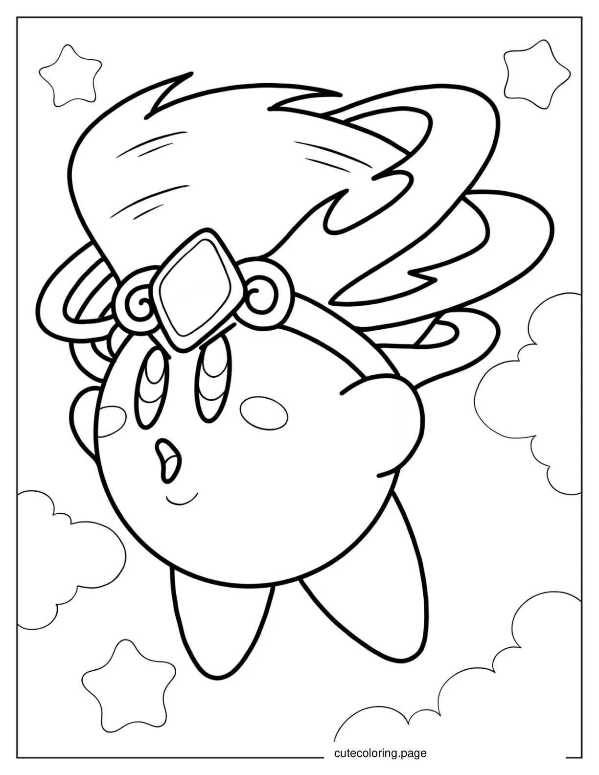 Tornado Kirby To Color coloring page