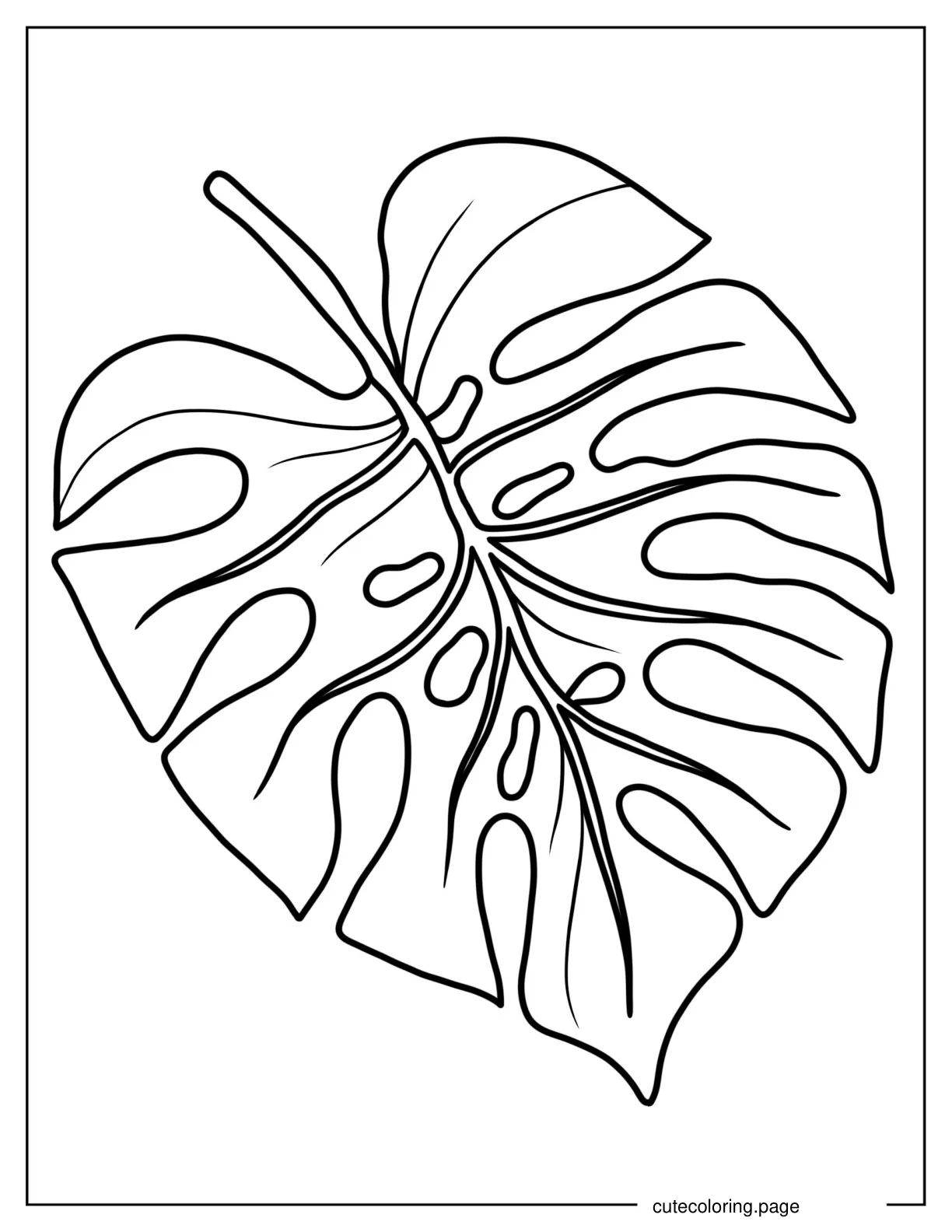 Coloring Page Of a Monstera Leaf coloring page