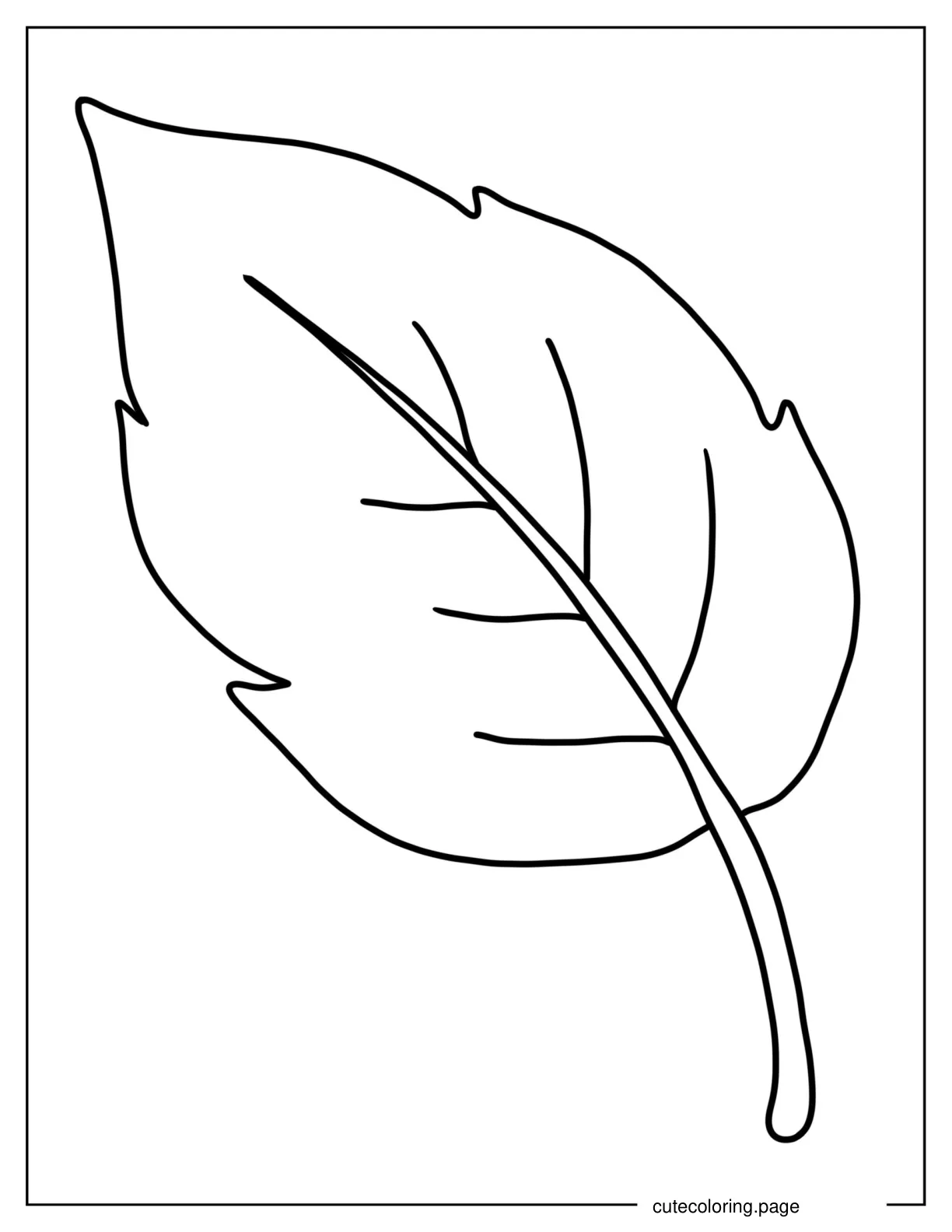 Easy Leaf Coloring Page For Preschoolers coloring page