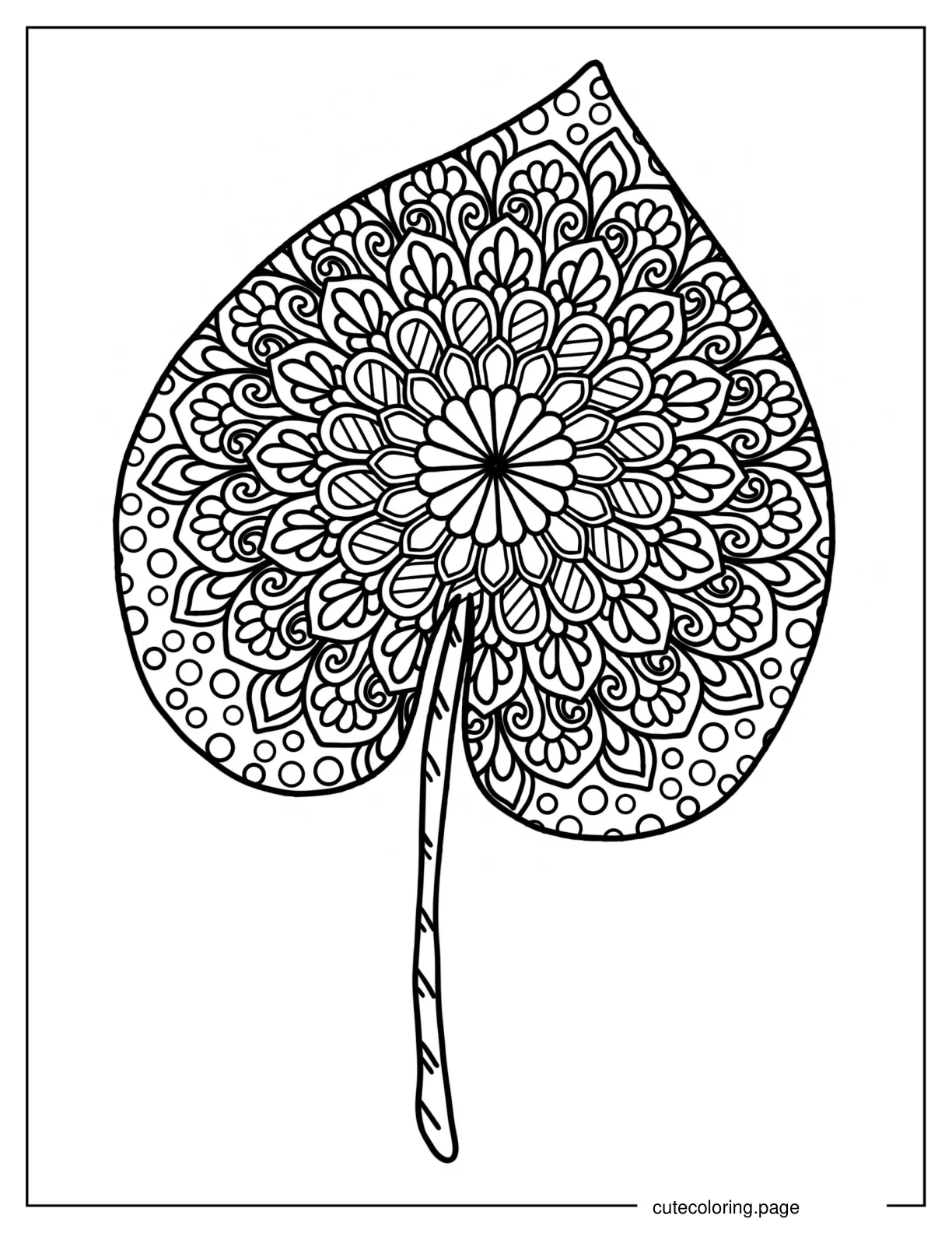 Mandala Leaf Coloring Page coloring page