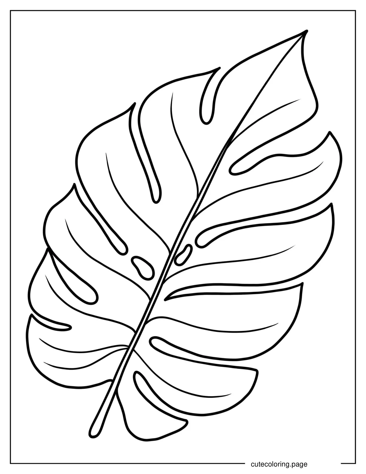 Monstera Tropical Leaf To Color coloring page