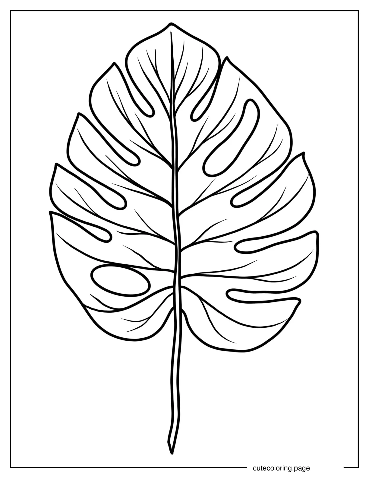 Philodendron Leaf Coloring Sheet coloring page