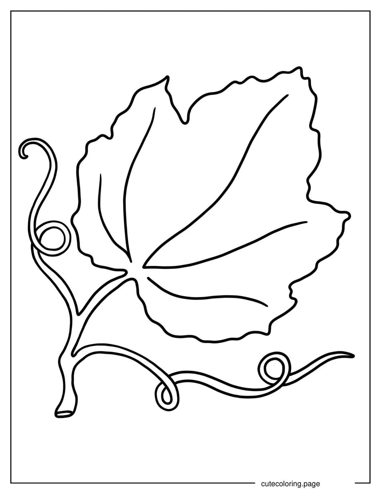 Pumpkin Leaf Coloring Sheet coloring page