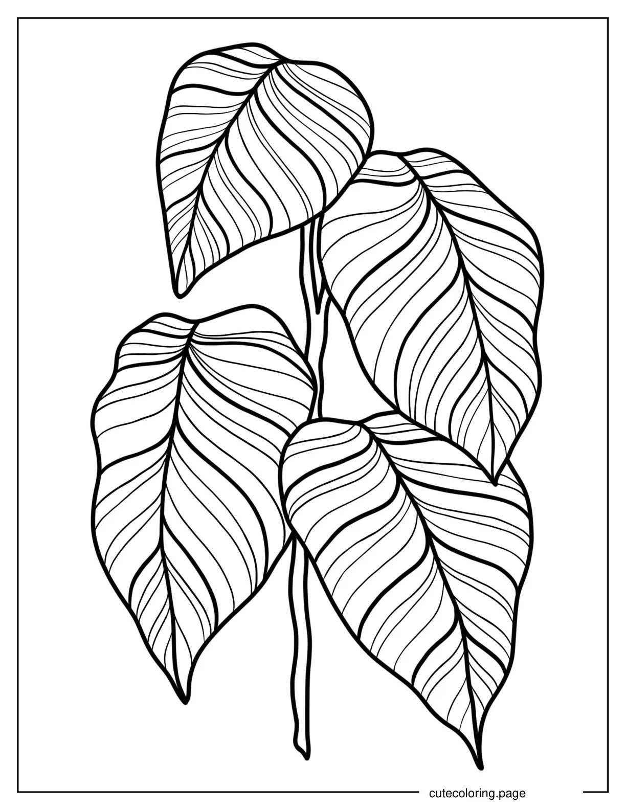 Realistic Jungle Leaf coloring page