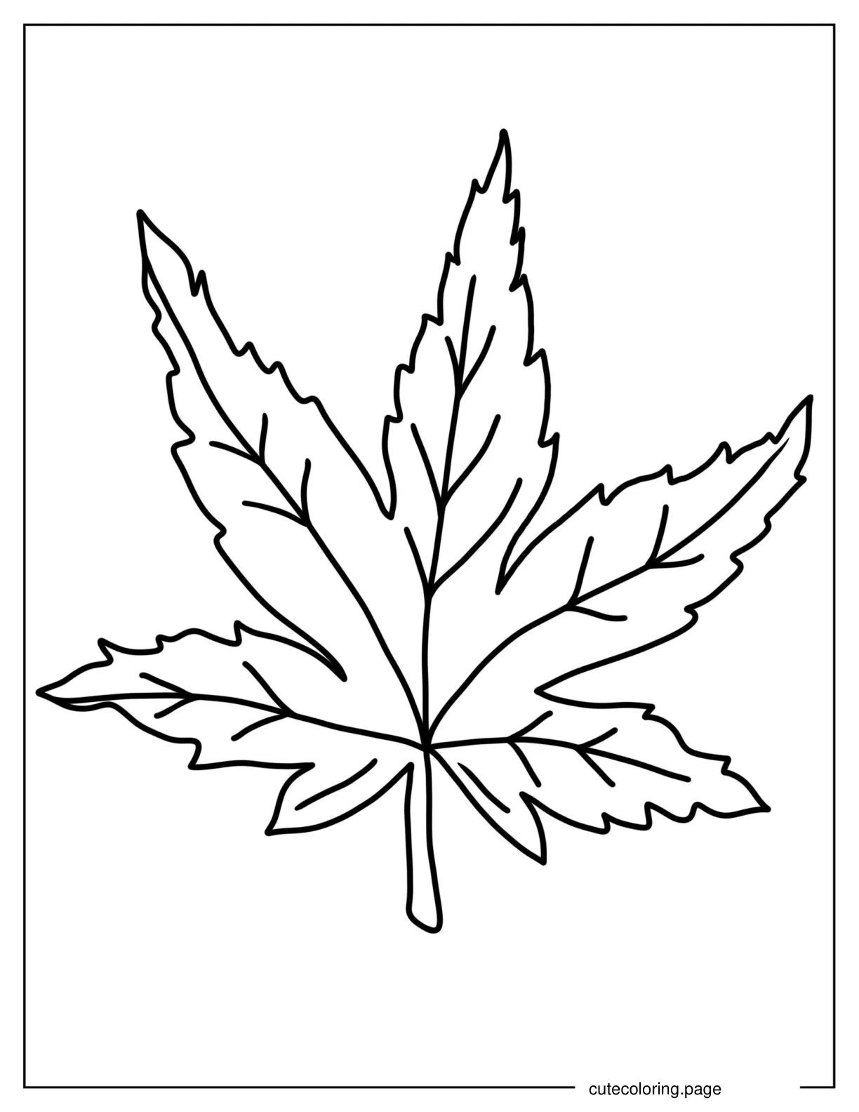 Simple Maple Leaf To Color coloring page