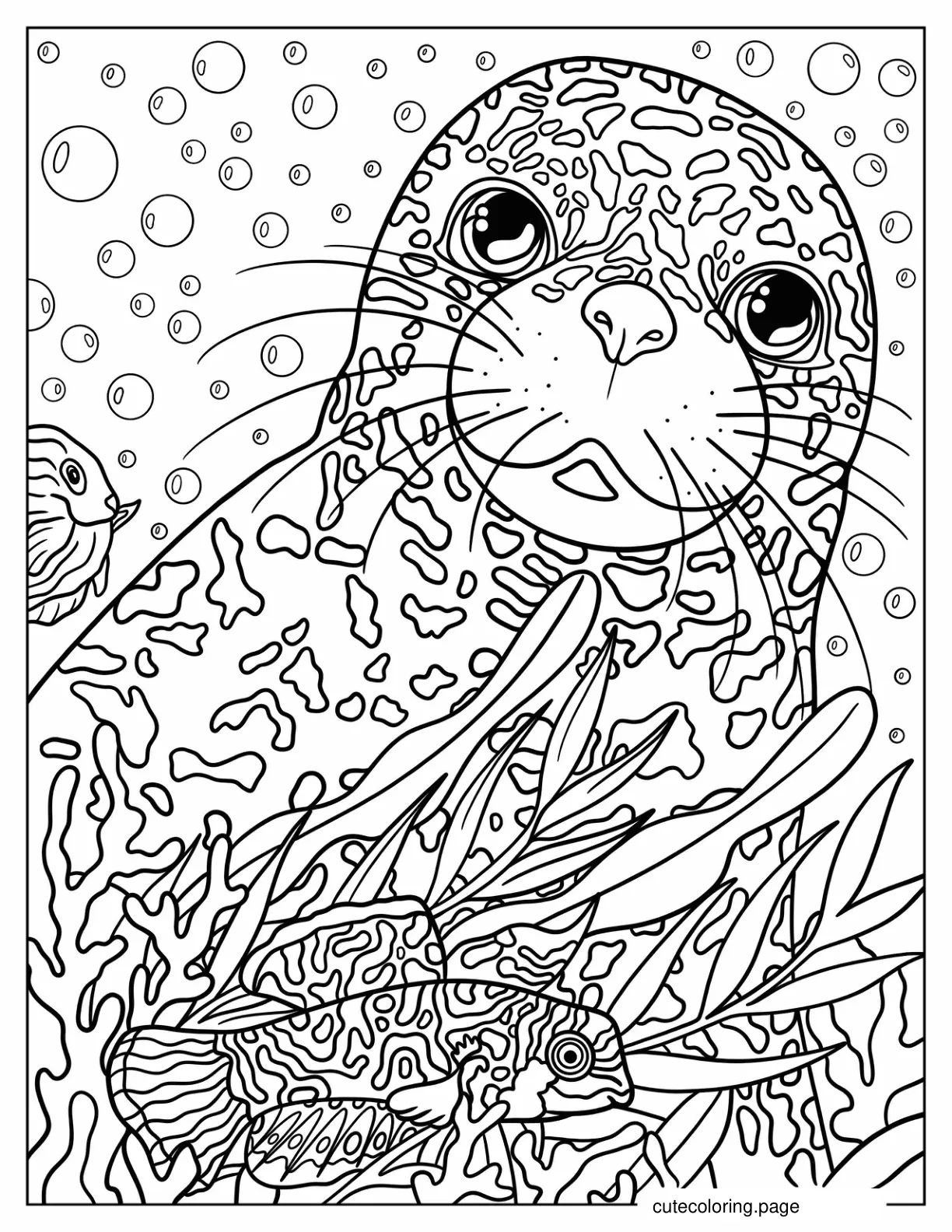 Detailed Lisa Frank Sandy The Seal Coloring Page coloring page