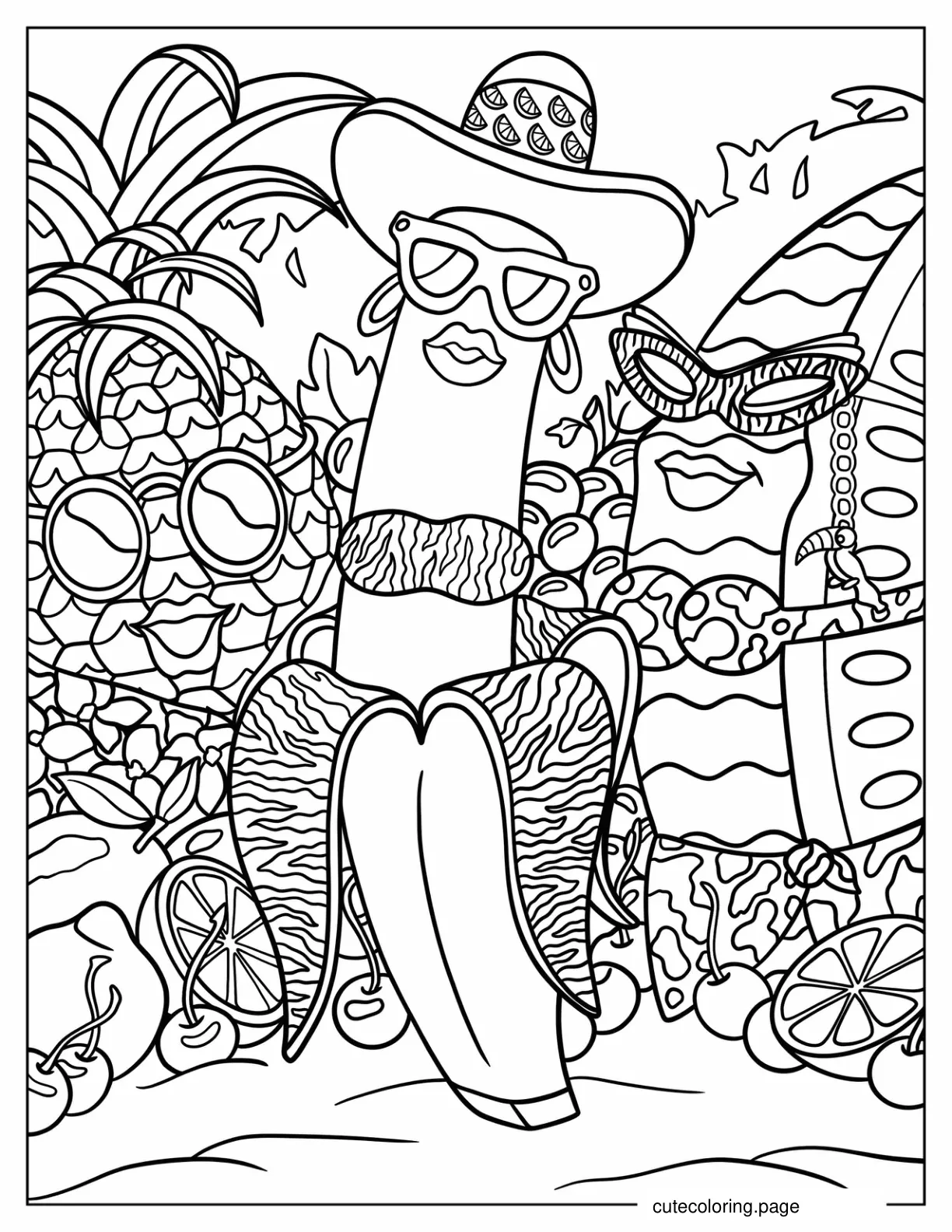 Lisa Frank Fashionista Fruits Coloring Page coloring page