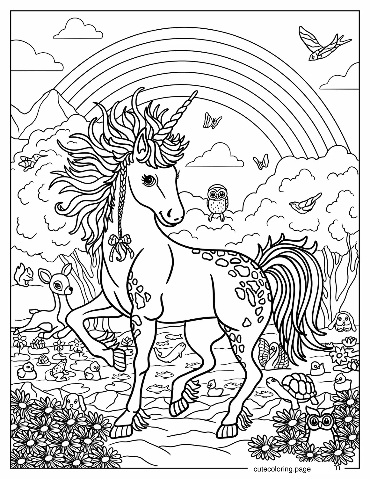 Lisa Frank Markie The Unicorn Coloring Sheet coloring page