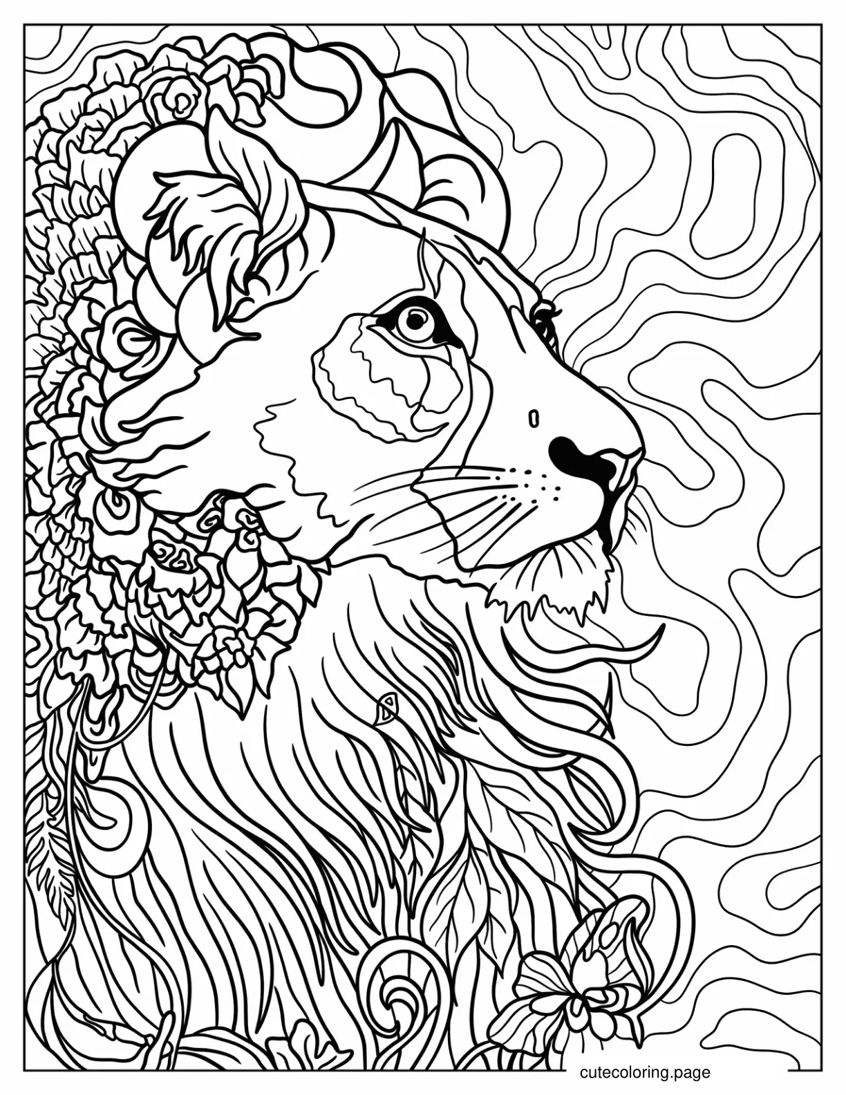 Lisa Frank Neon Lion Coloring Sheet coloring page