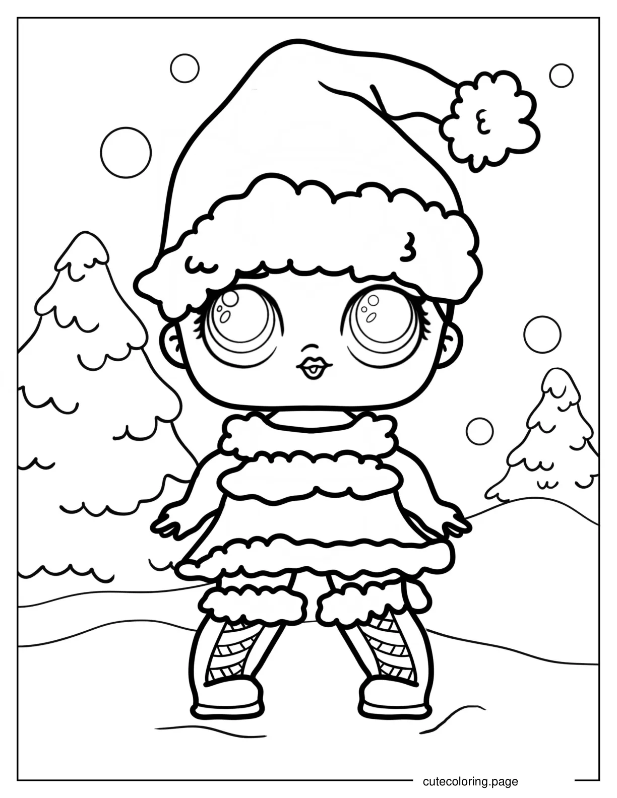 Christmas Themed LOL Surprise Coloring Page coloring page