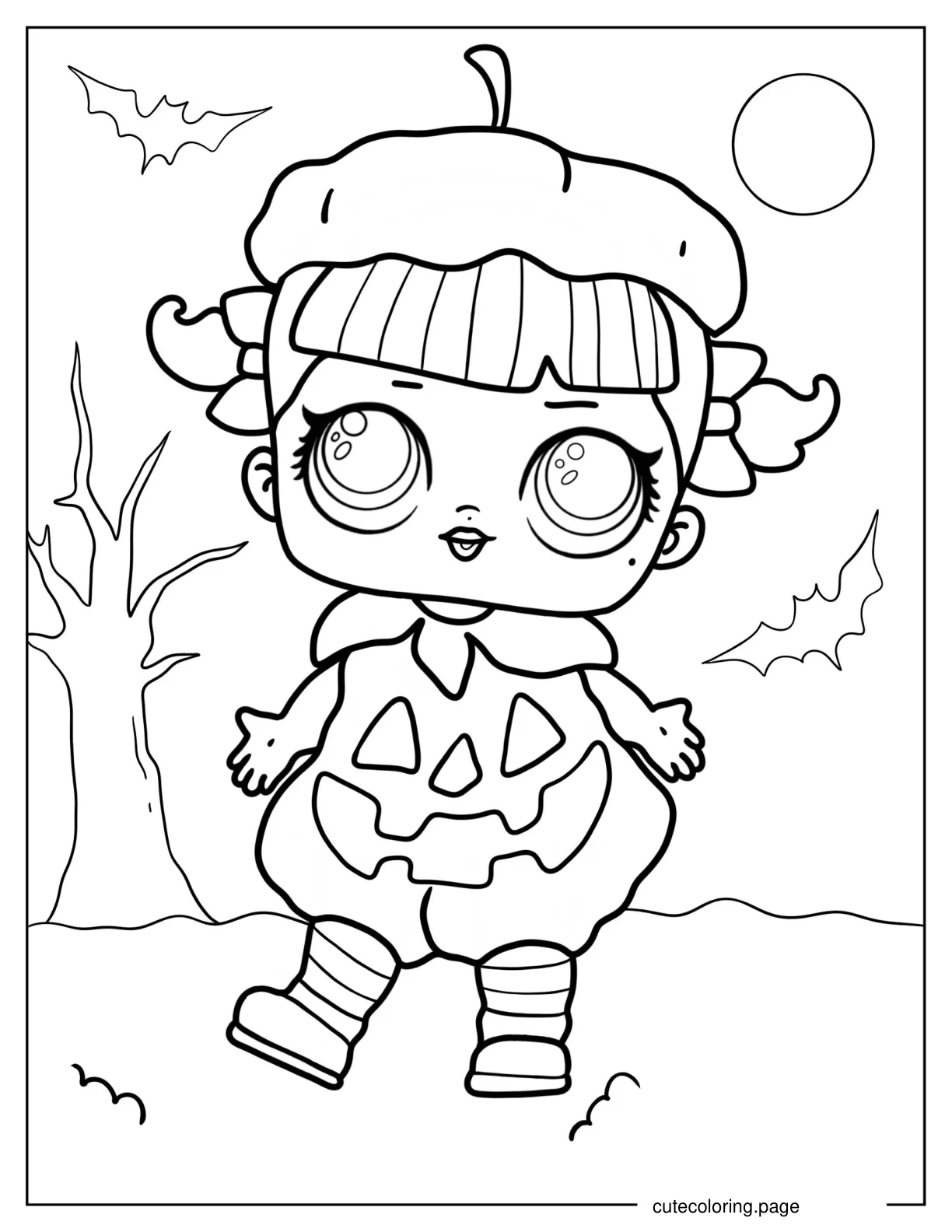 Coloring Sheet Of Halloween Themed LOL Surprise coloring page