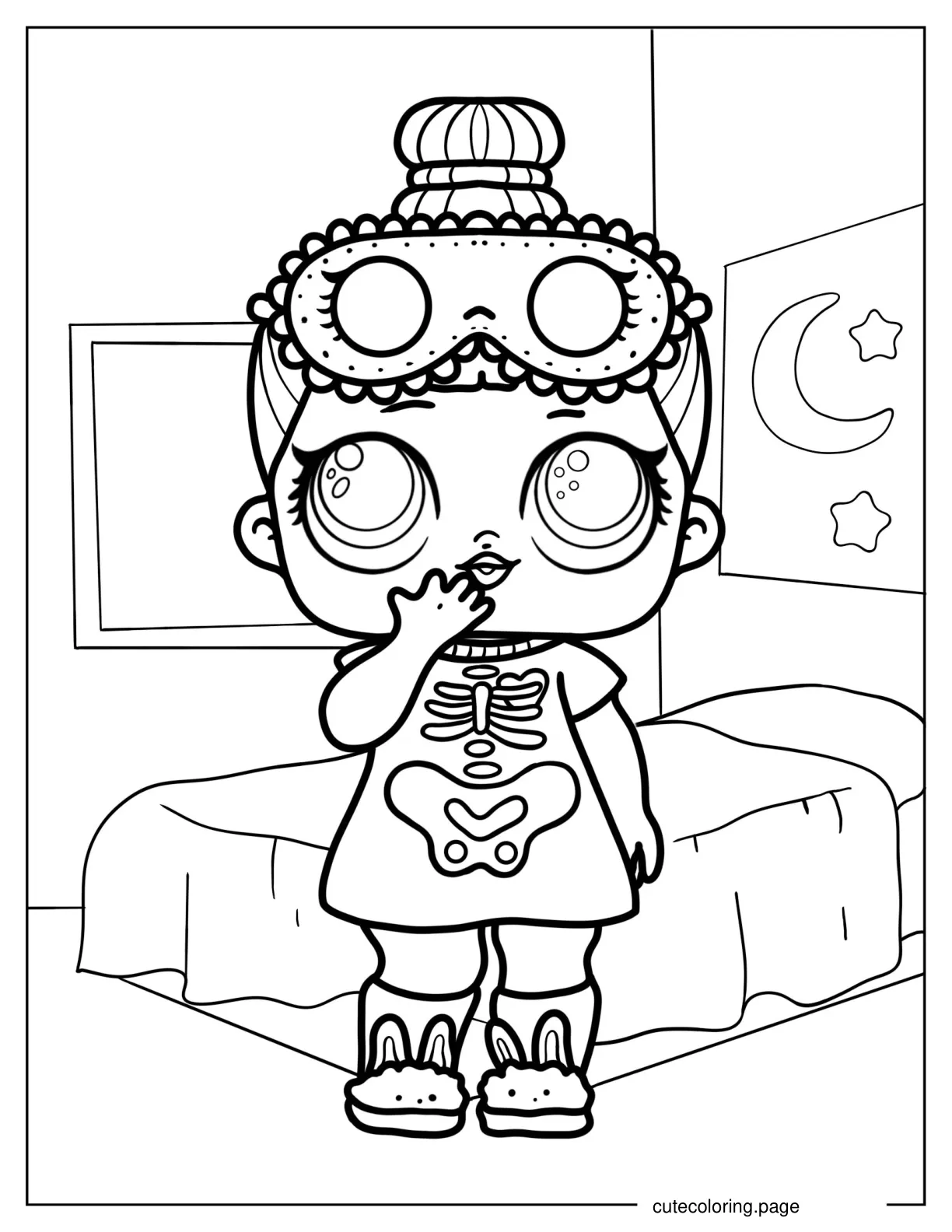 Sleepy Bones From Sleepover Club coloring page