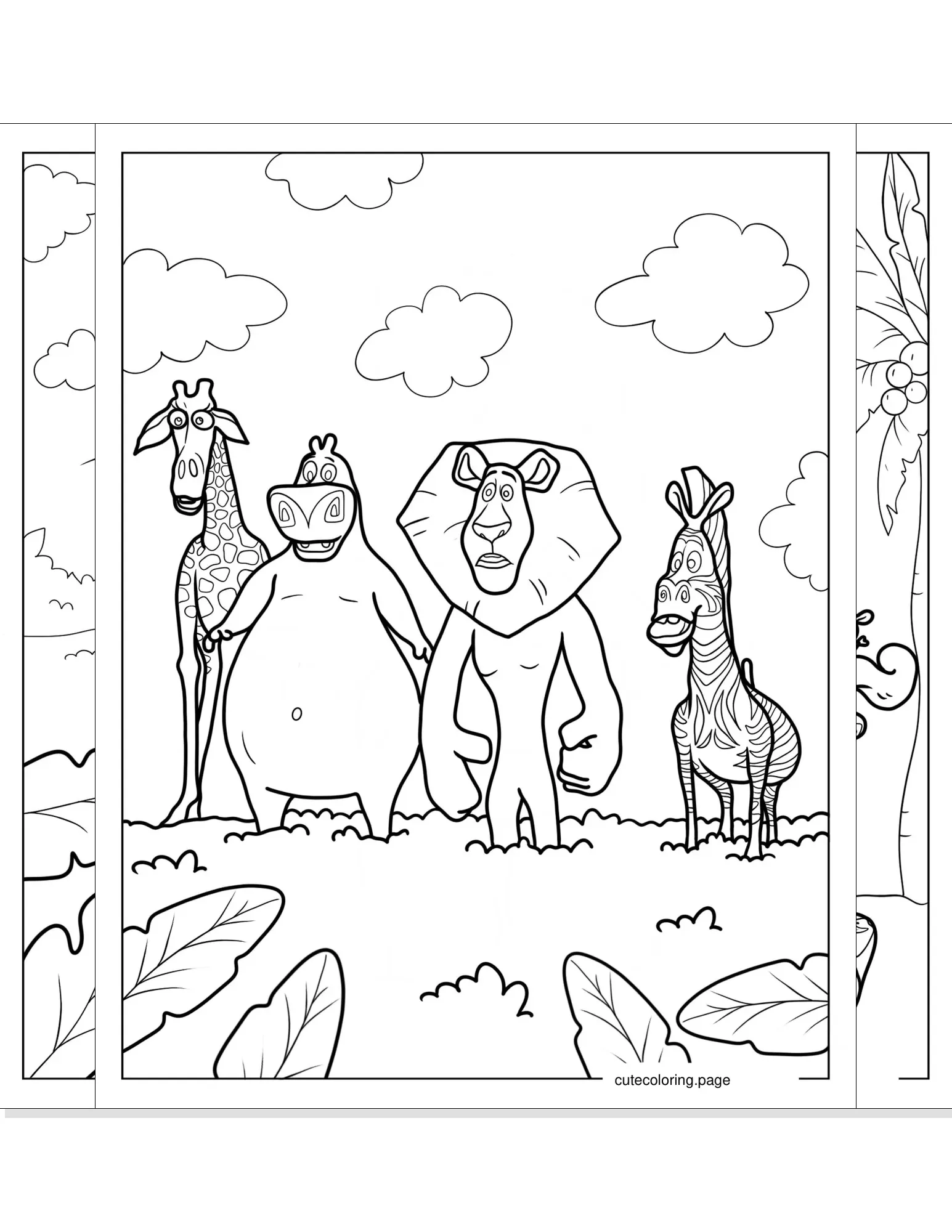 madagascar coloring pages coloring page