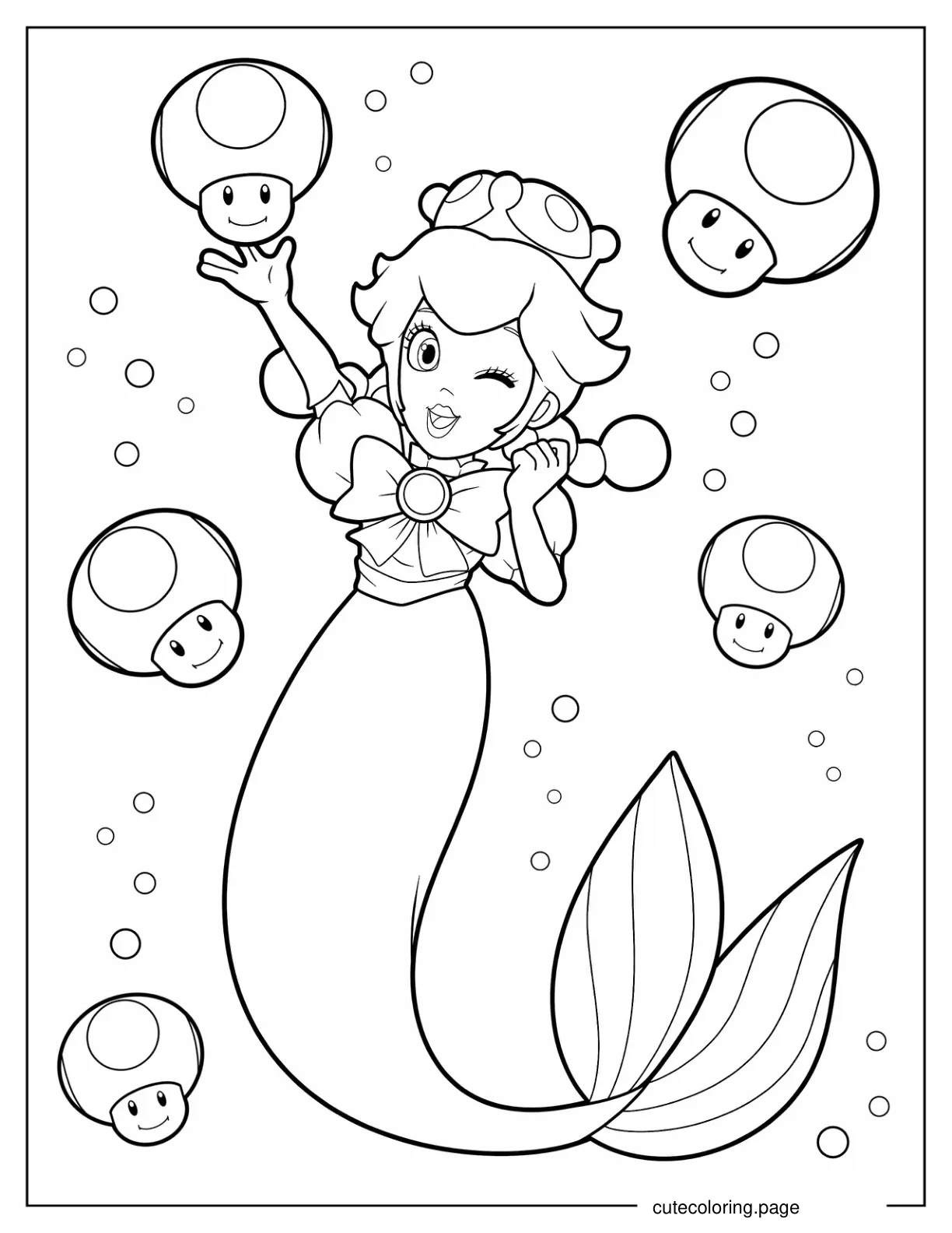 Coloring Page Of Mermaid Princess Peach coloring page