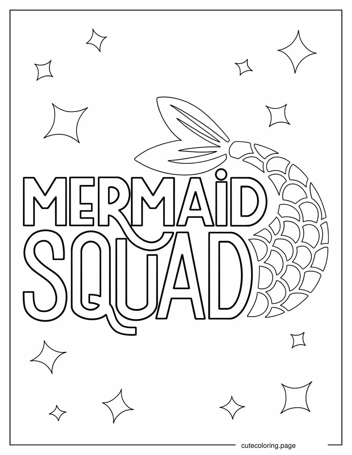 Mermaid Squad Logo coloring page