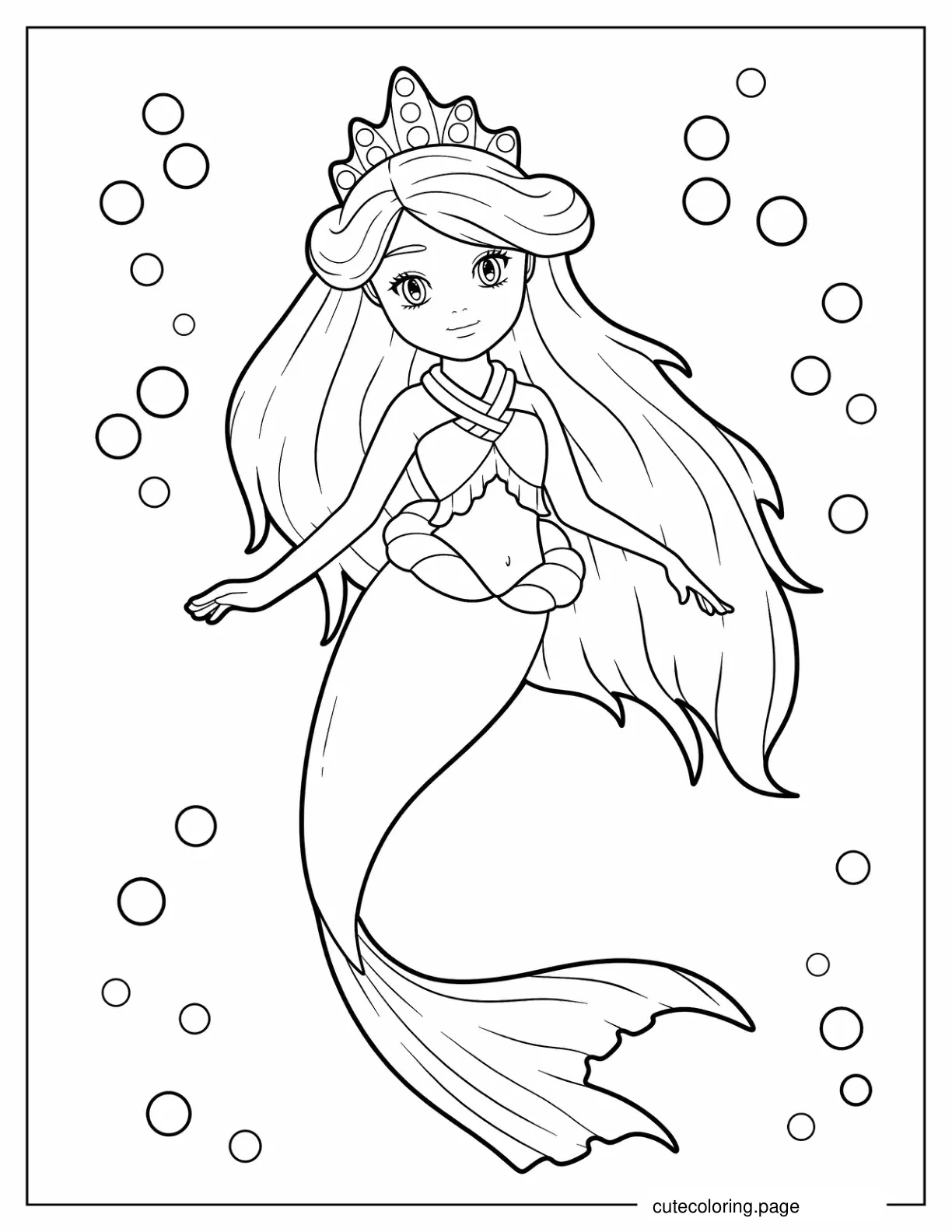 Princess Mermaid Coloring Page coloring page