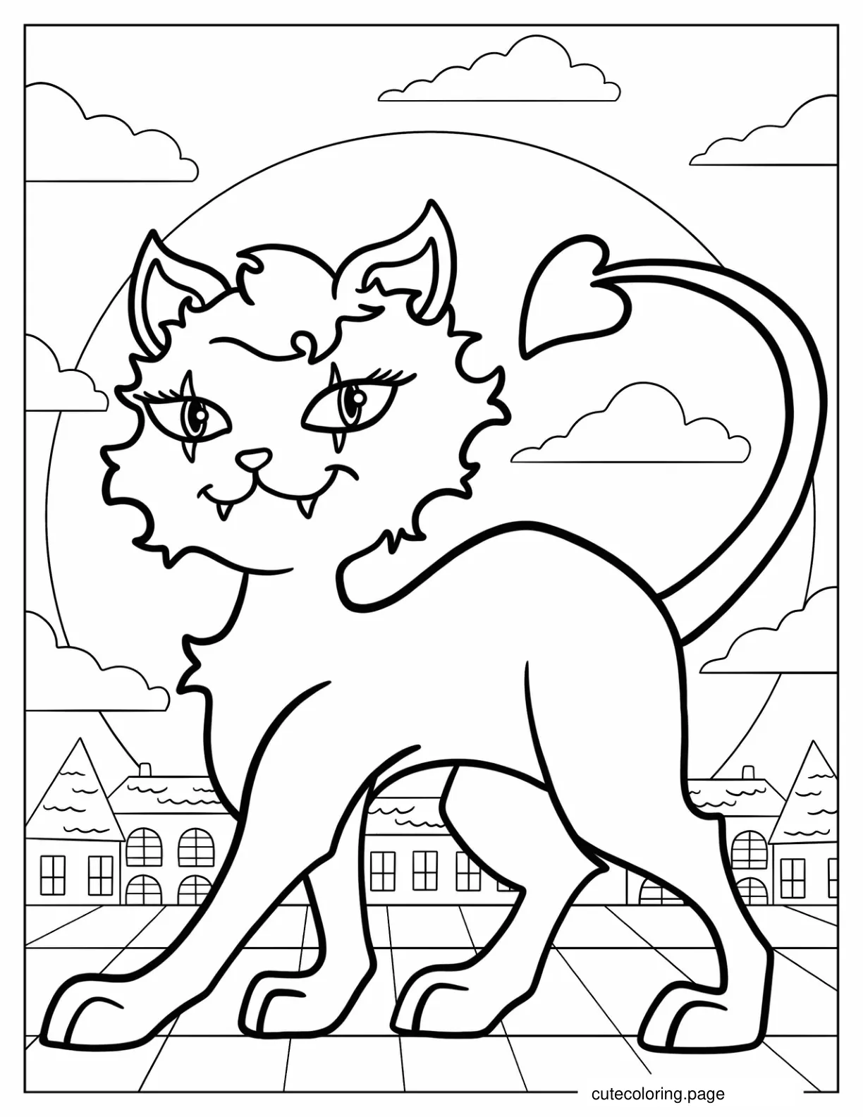 Crescent Monster High Cat coloring page