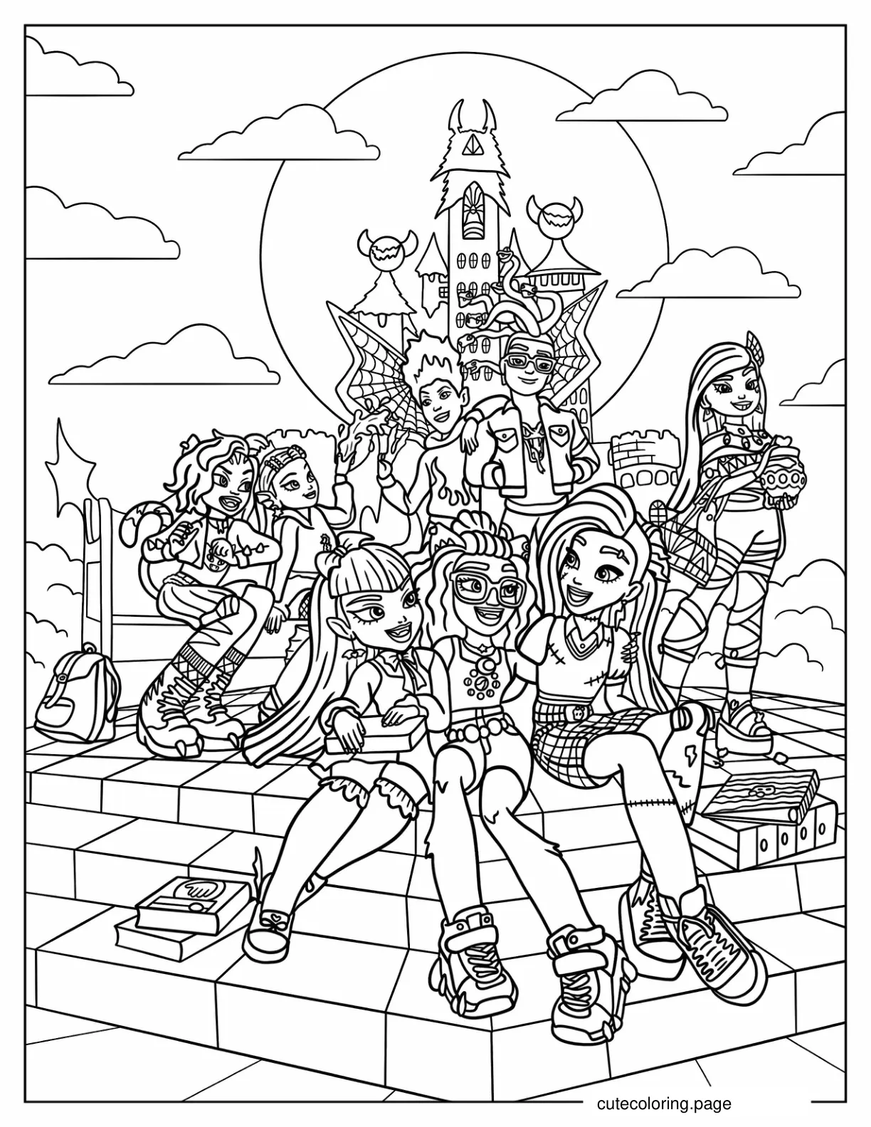 Detailed Monster High Poster coloring page