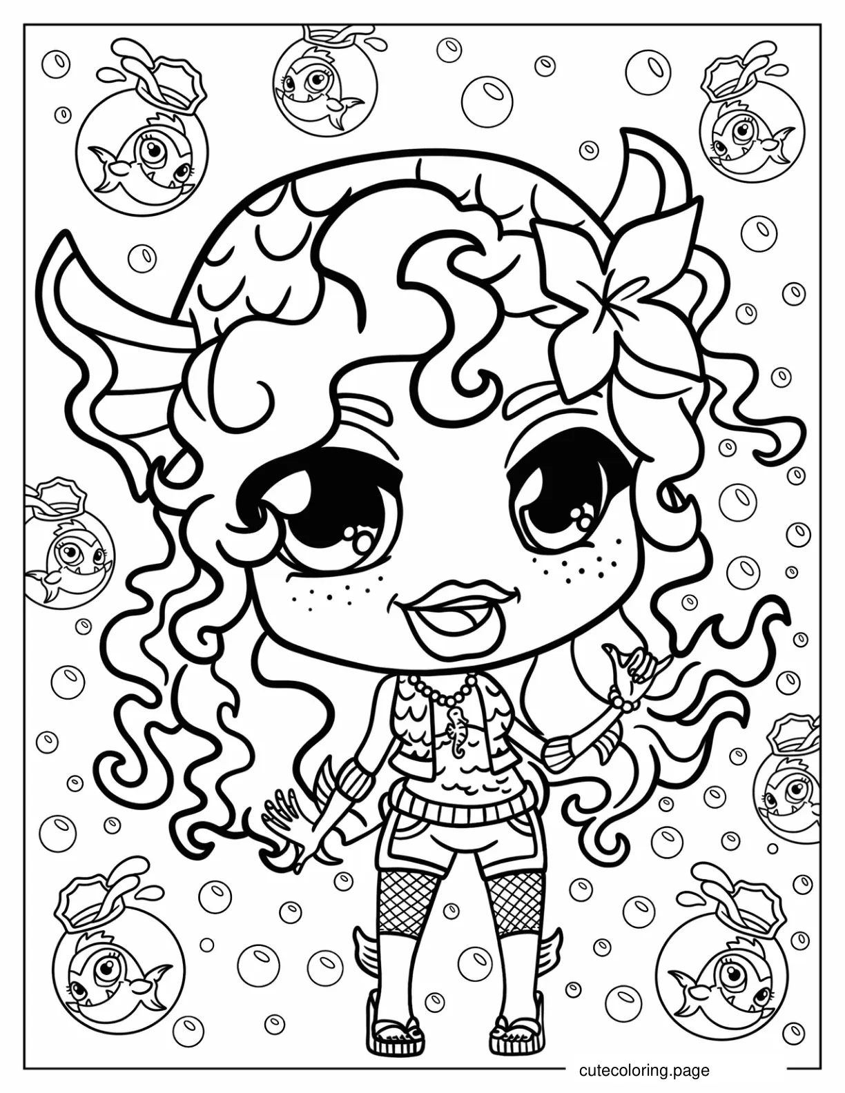 Kawaii Lagoona Blue Coloring Page coloring page