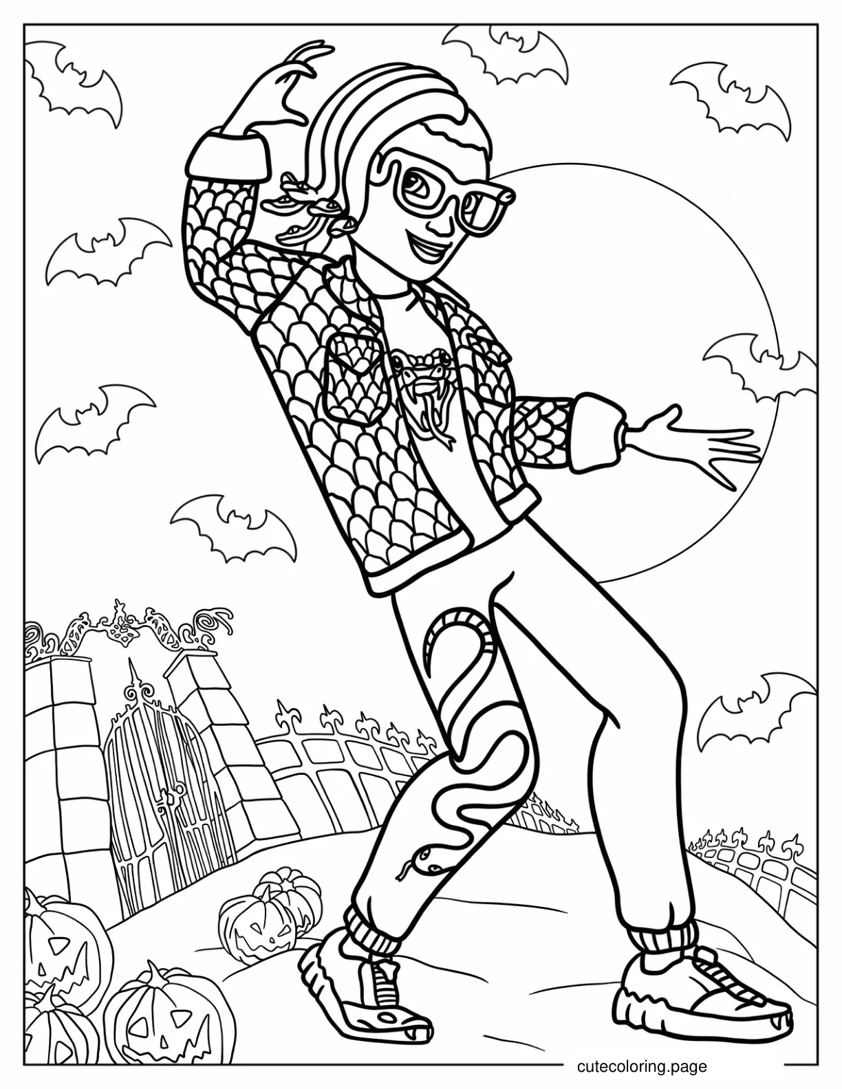 Monster High Deuce Gorgon Doll coloring page