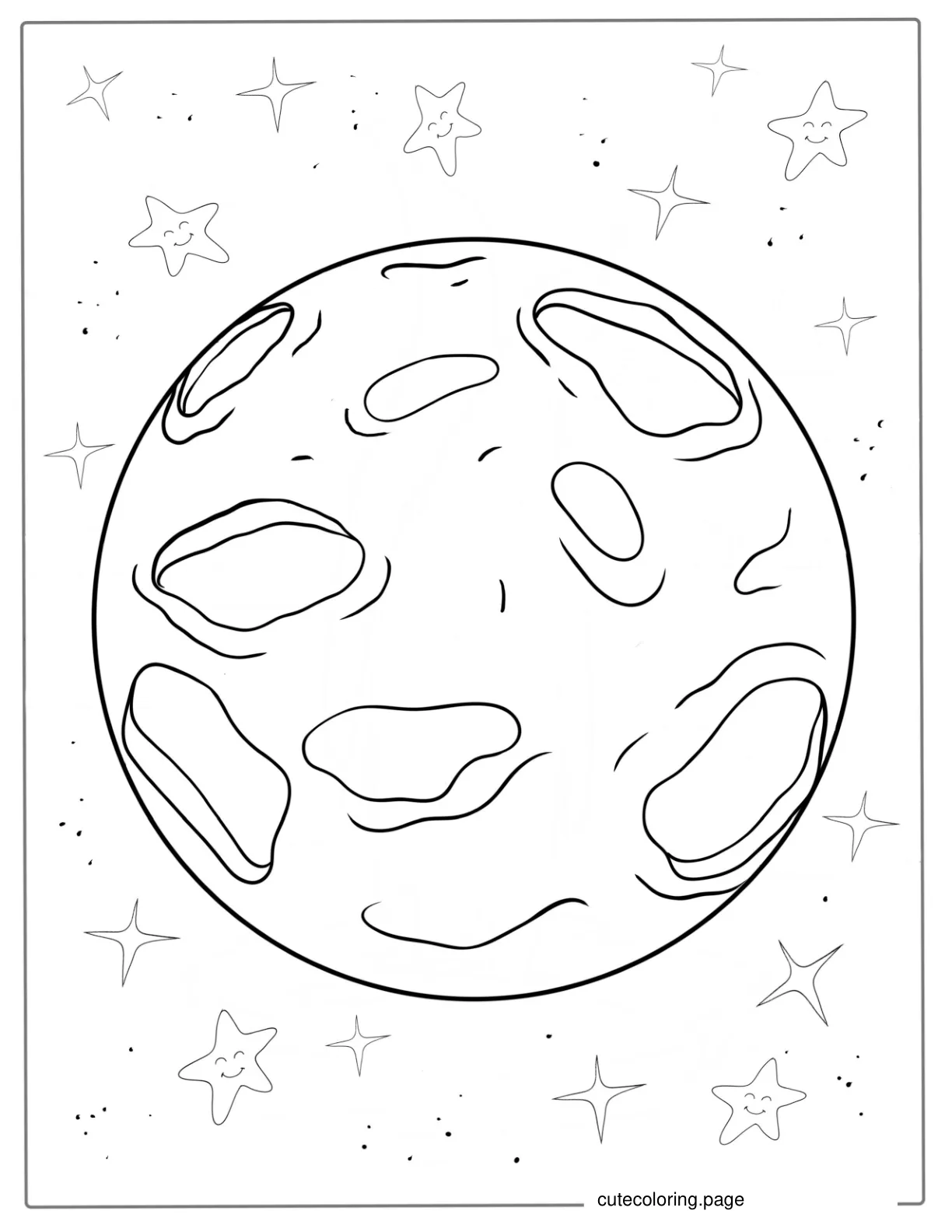 Easy Moon Coloring Page For Kids coloring page