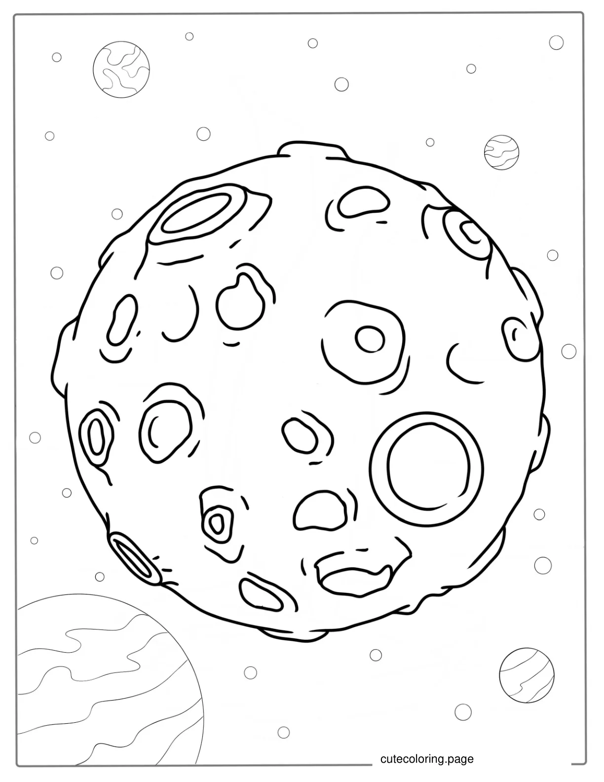 Easy Moon Coloring Page For Preschoolers coloring page