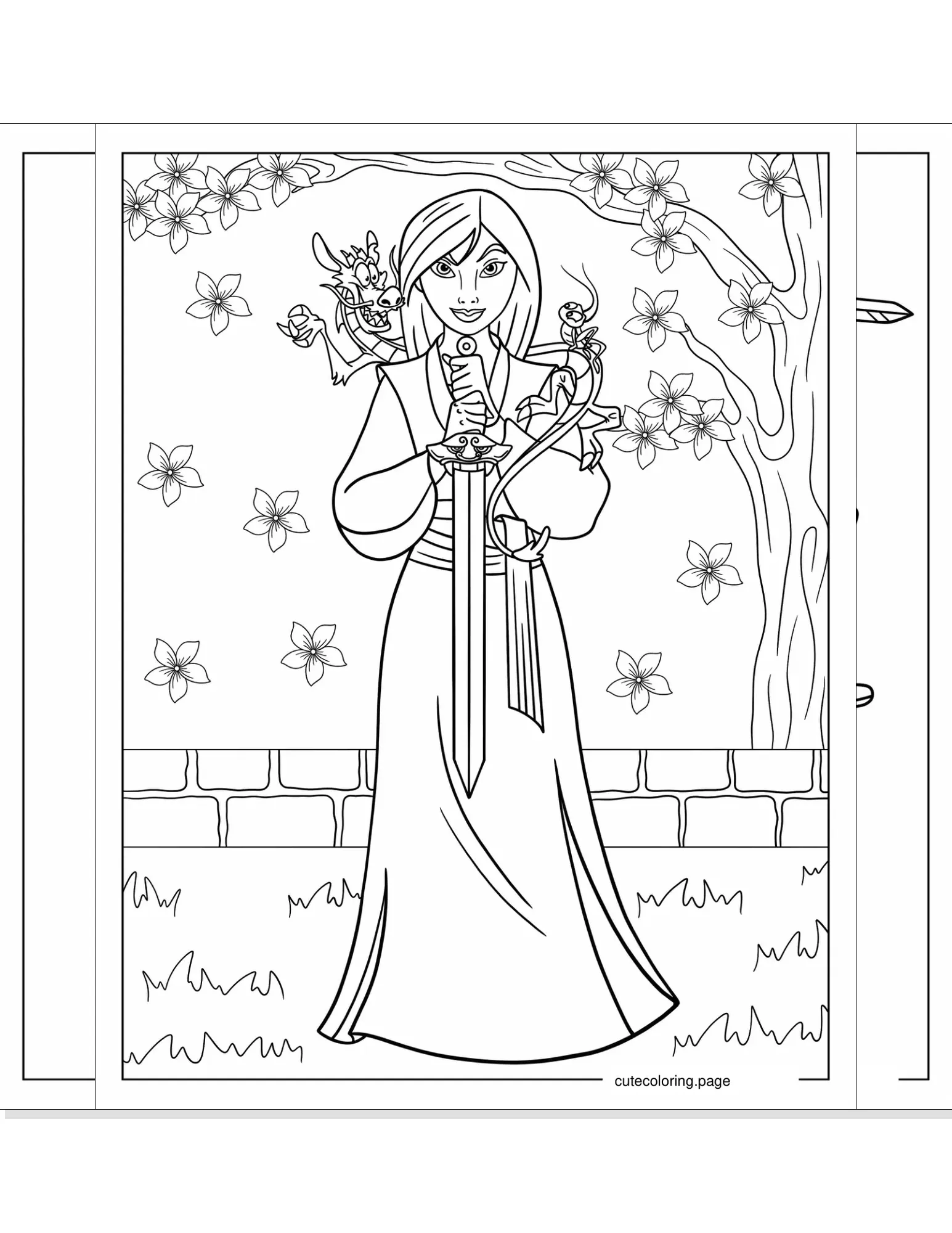 mulan coloring pages coloring page