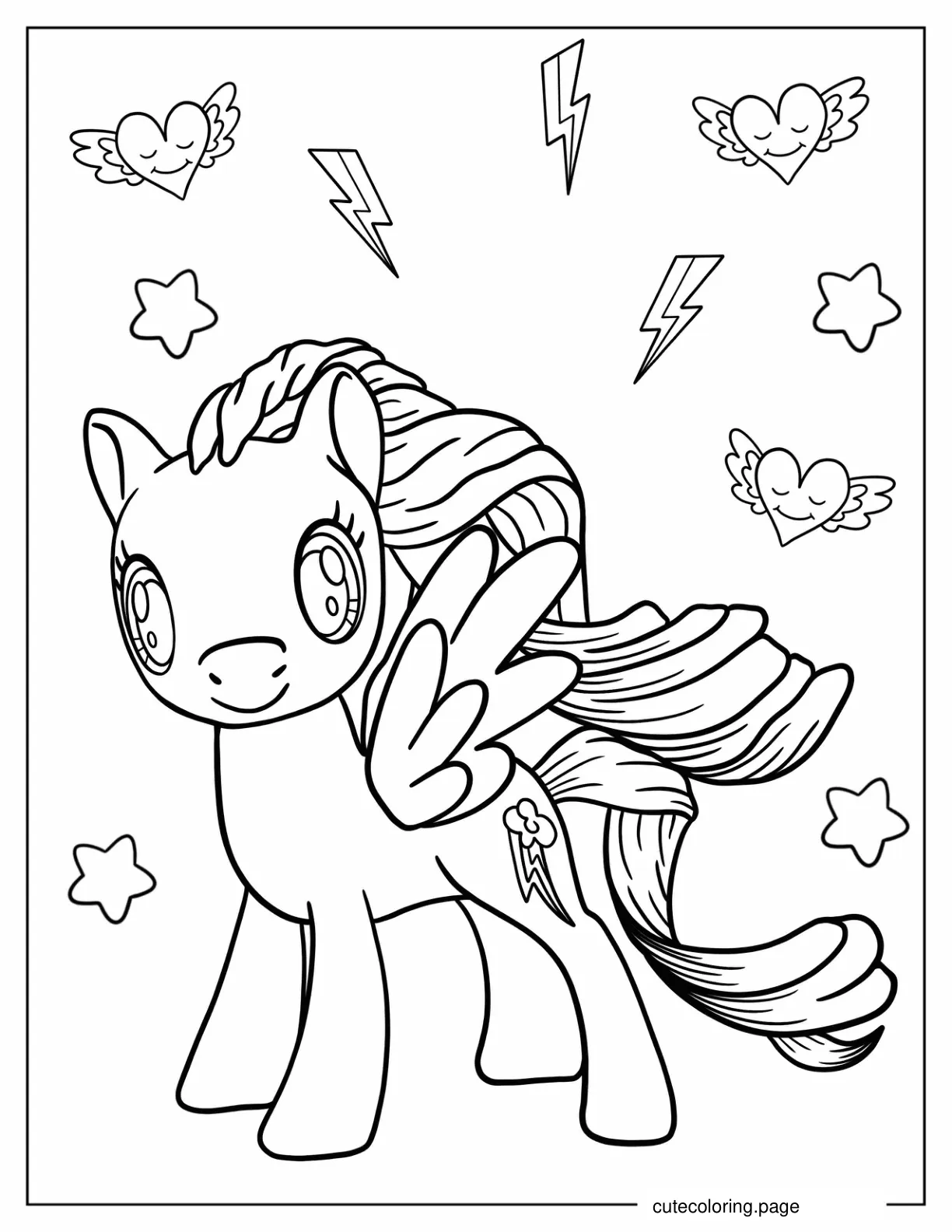 Cartoon Rainbow Dash Coloring In coloring page