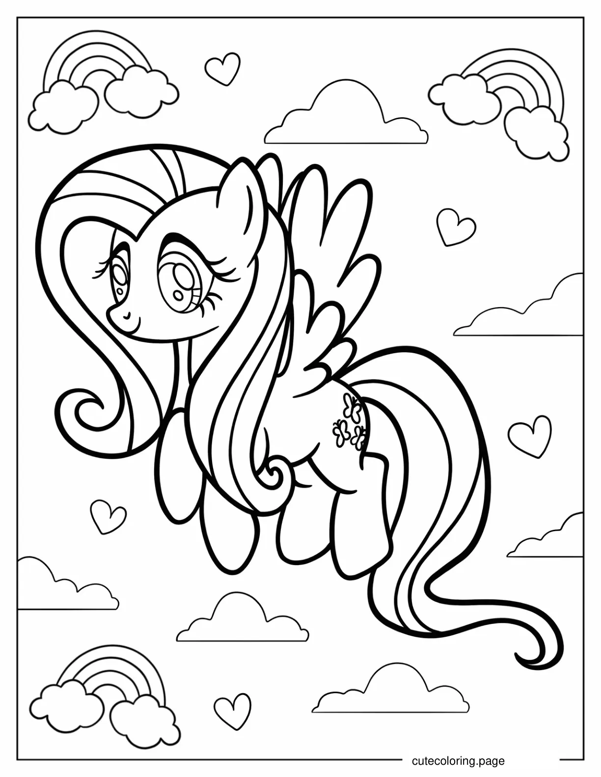 Coloring Page of Fluttershy from My Little Pony  coloring page