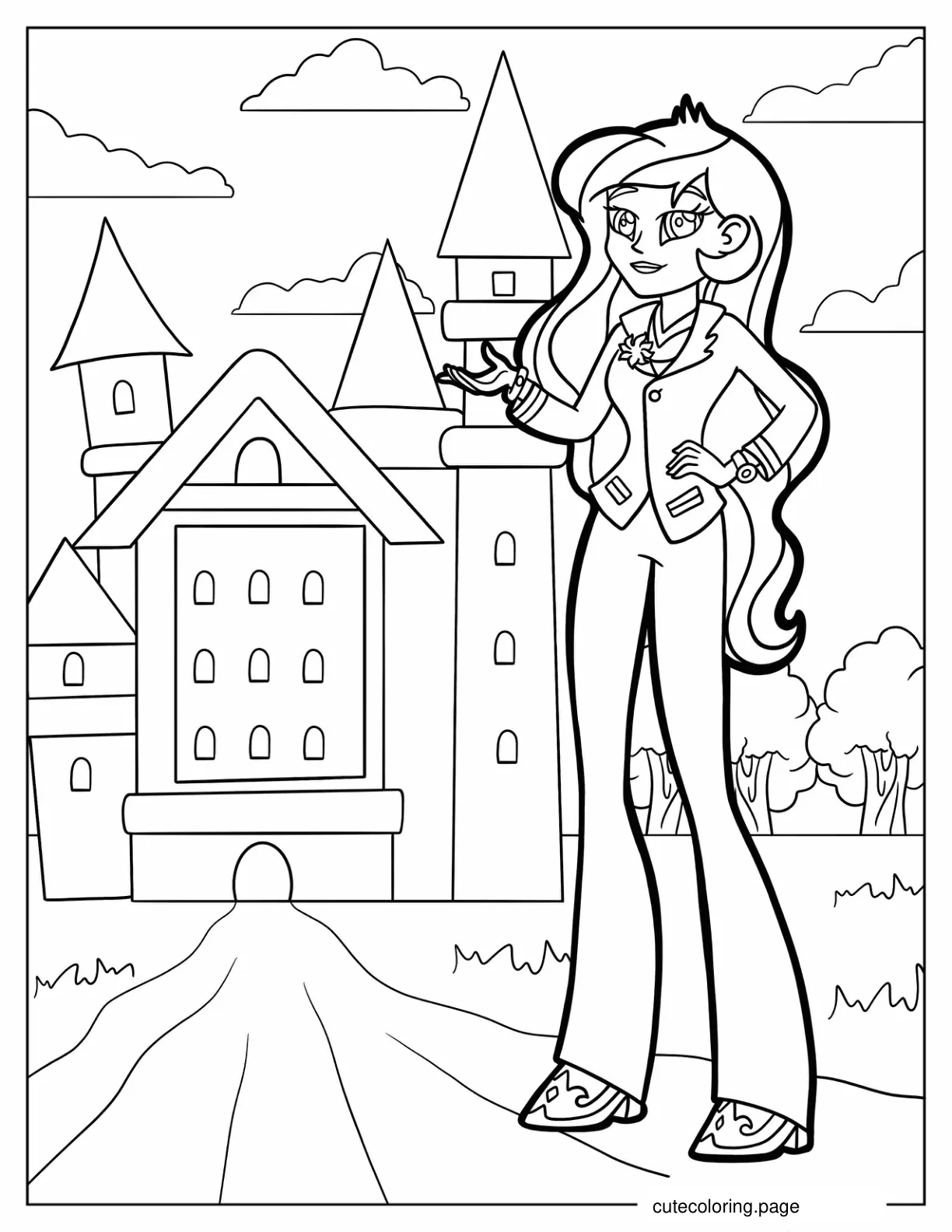 Coloring Sheet of Equestria Girls Principal Celestria coloring page