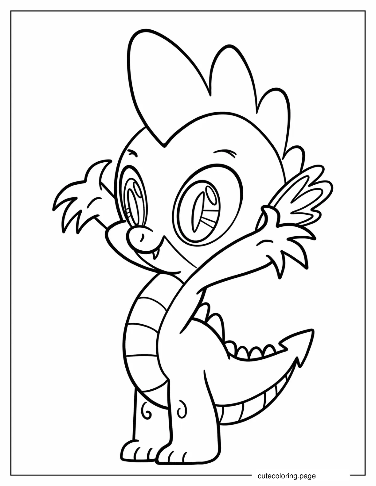 Coloring Sheet of Spike the Dragon for Preschoolers coloring page