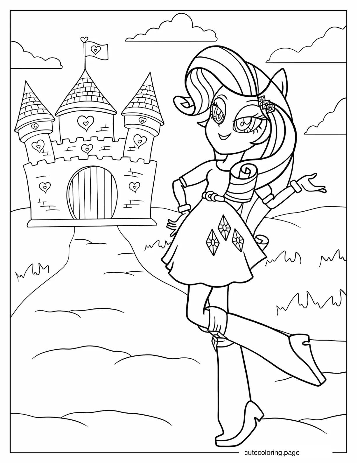 Equestria Girls Rarity coloring page