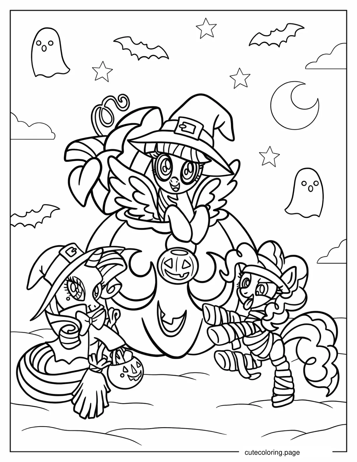 Halloween Themed My Little Pony Coloring Sheet coloring page