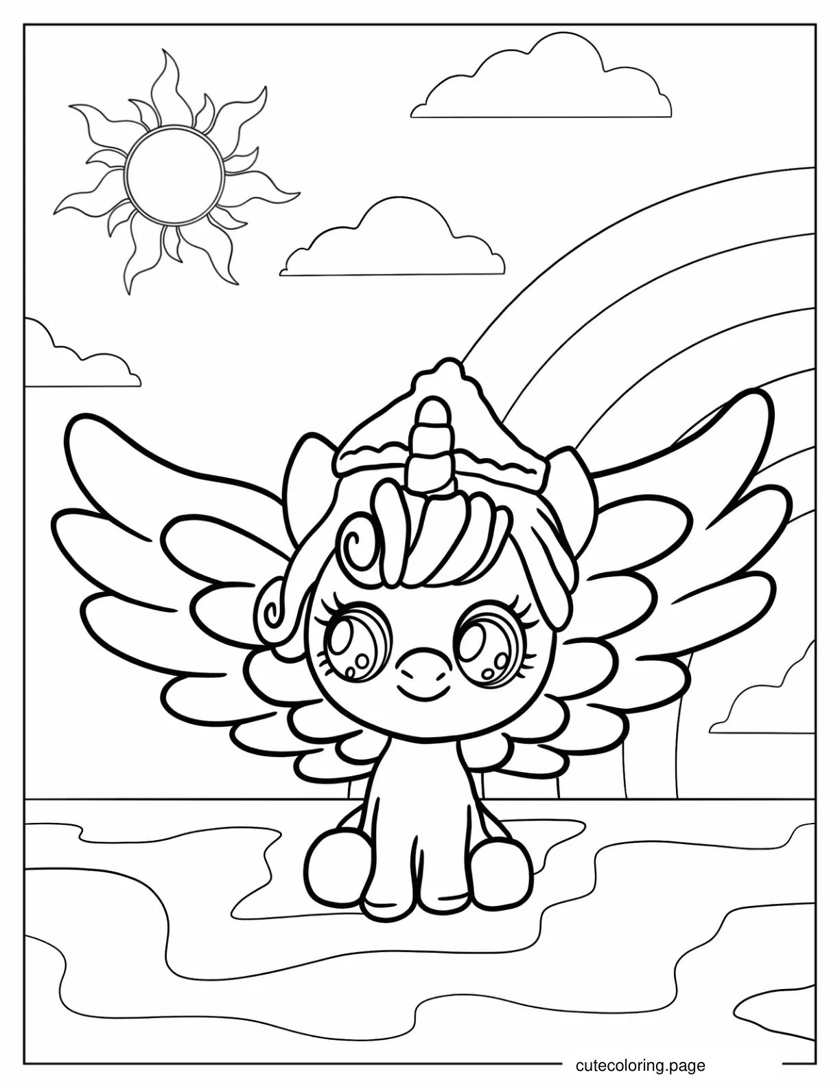 Kawaii My Little Pony Cartoon For Kids coloring page