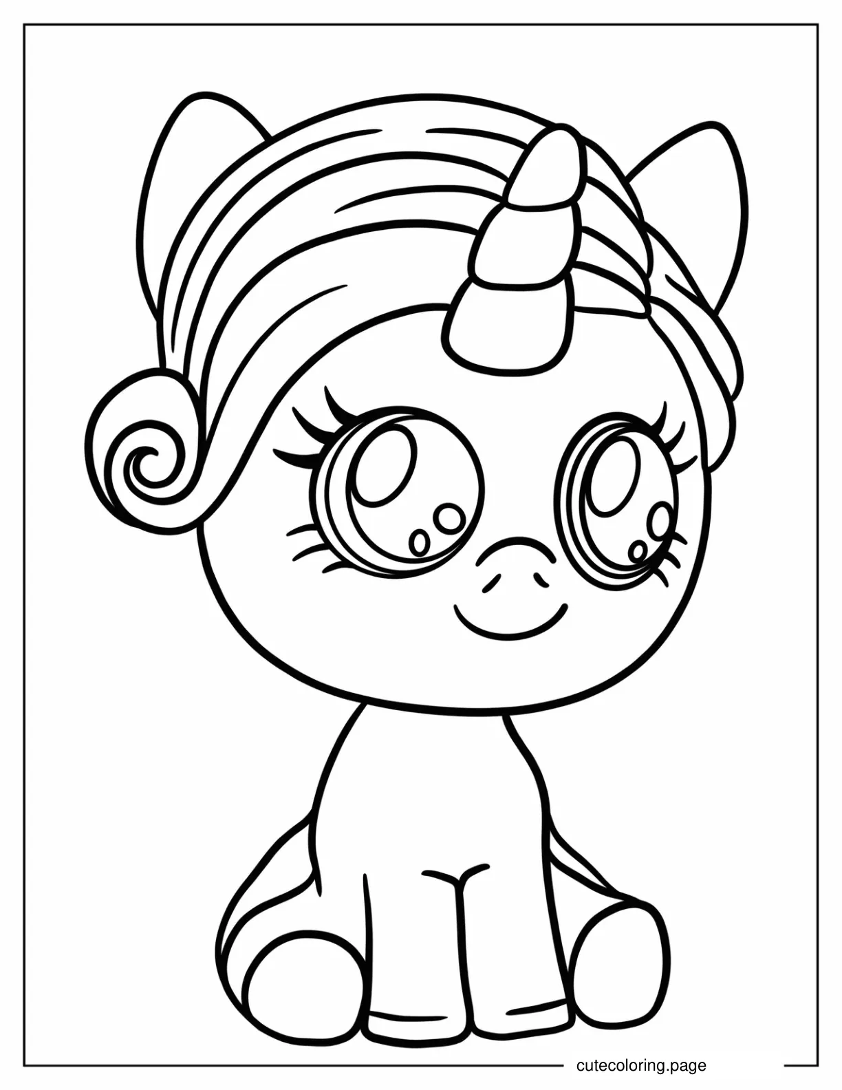 Kawaii My Little Pony Unicorn coloring page