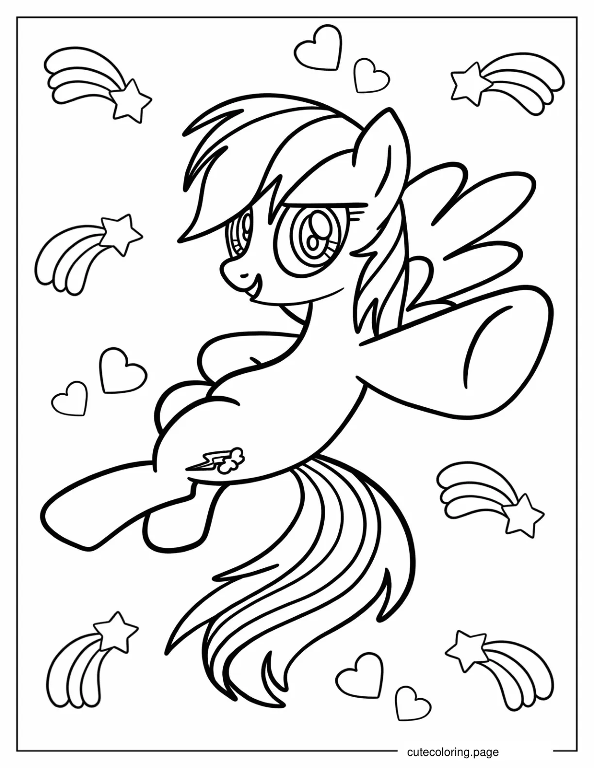 Kawaii Rainbow Dash Coloring In coloring page