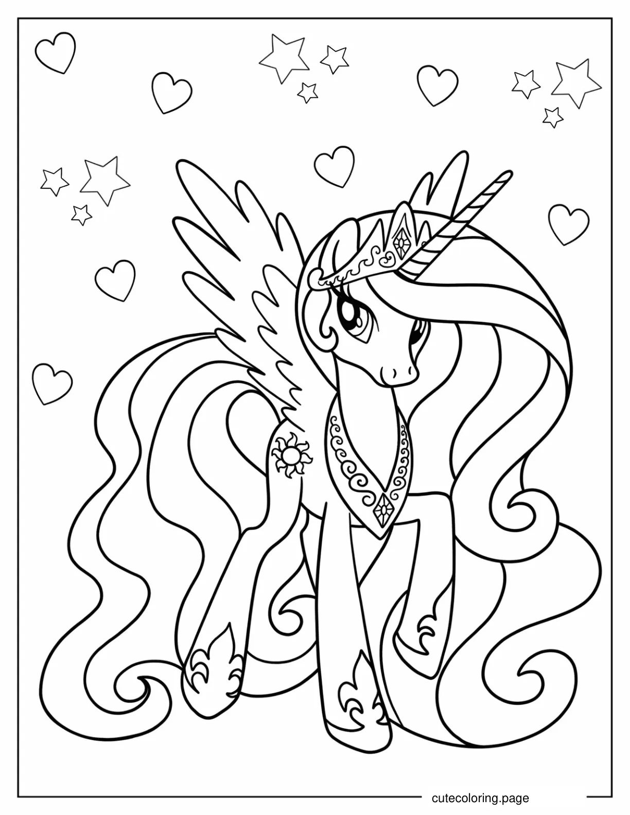 Majestic Princess Celestia Coloring Page coloring page