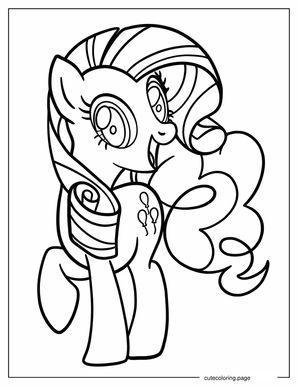 Outline of Pinkie Pie Pony For Preschoolers coloring page