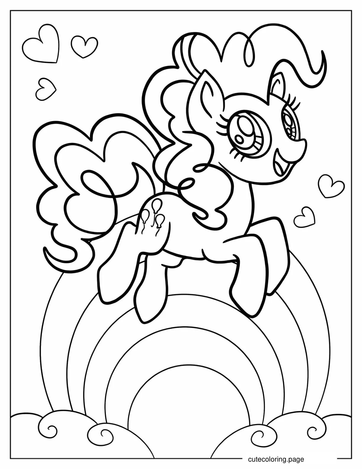 Pinkie Pie Pony Over Rainbow coloring page