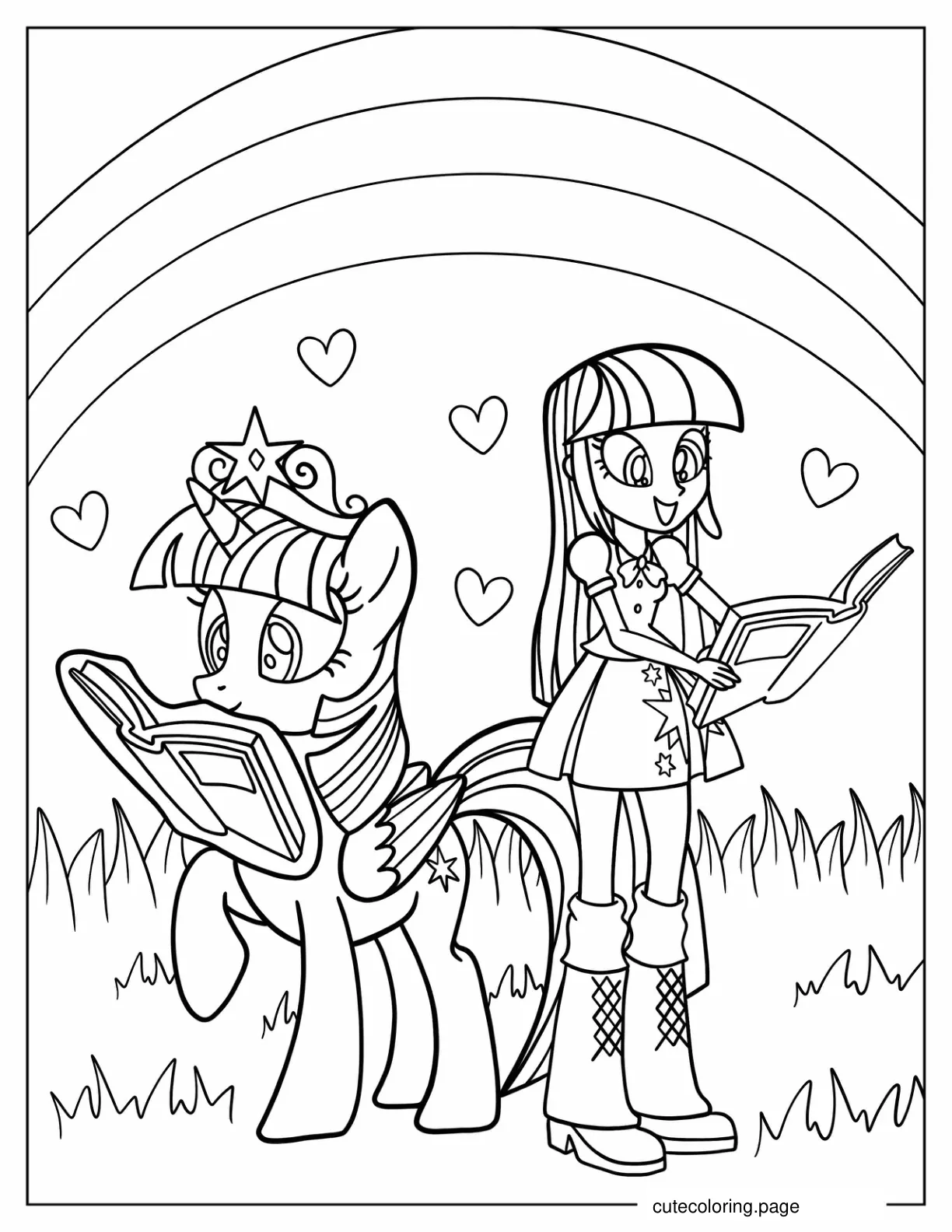 Princess Twilight Sparkle With Equestria Girls Version coloring page