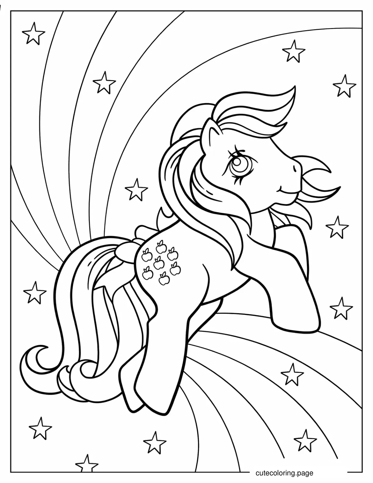 Retro Applejack Pony Coloring In coloring page