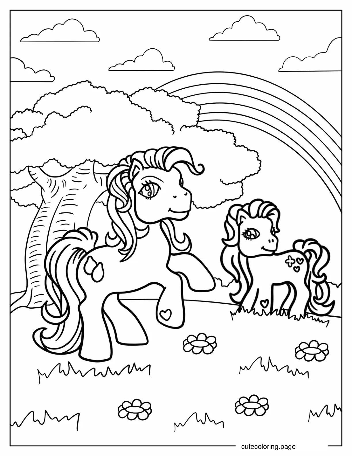 Retro My Little Pony Coloring In For Young Kids coloring page