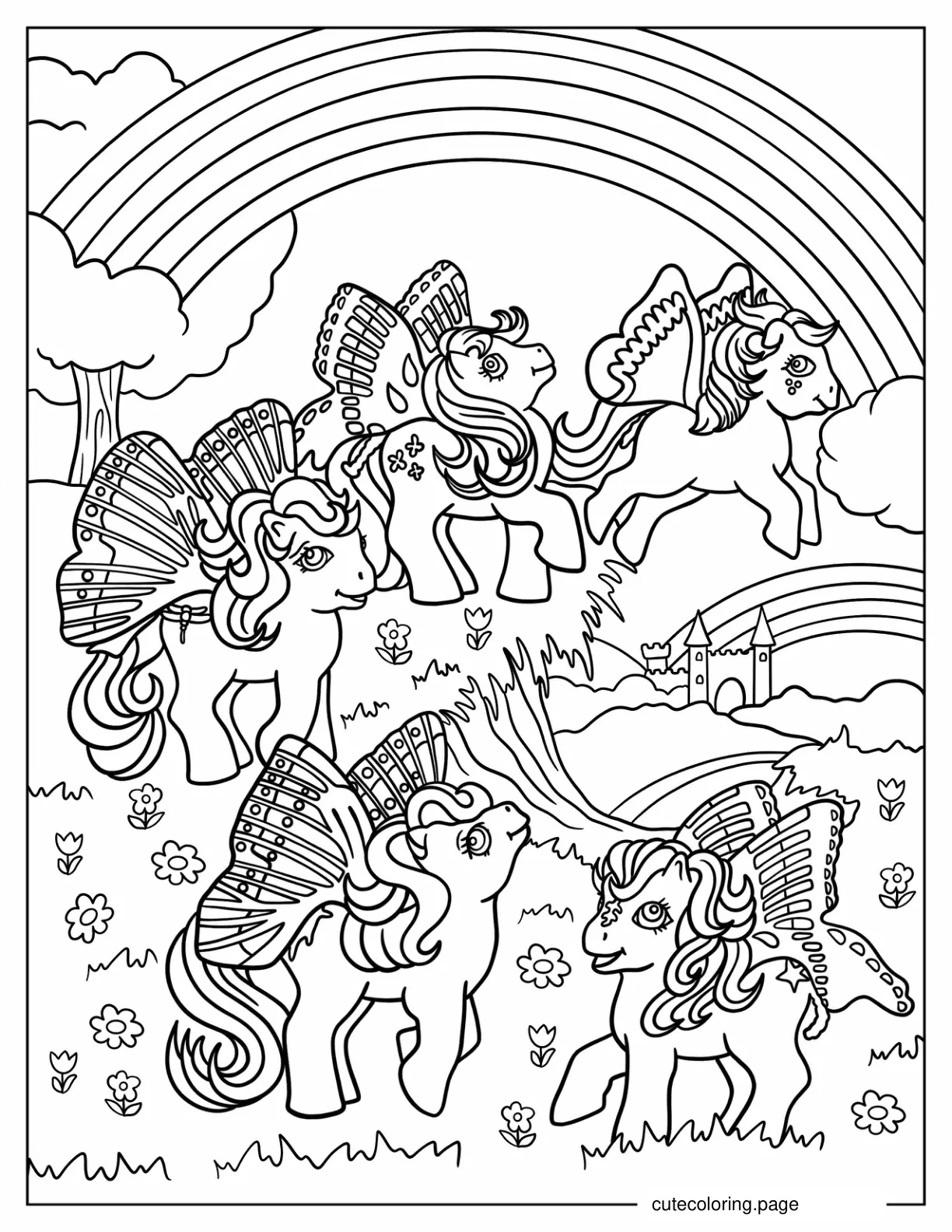 Retro My Little Pony With Wings coloring page