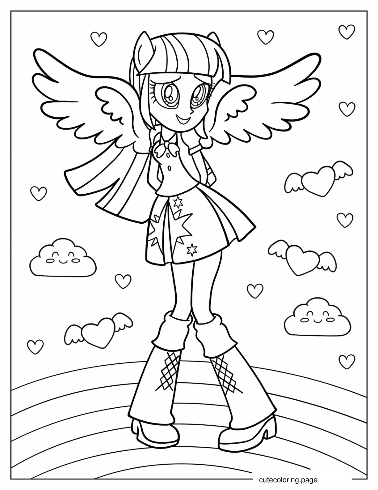 Simple Coloring Page of Equestria Girls Rarity coloring page