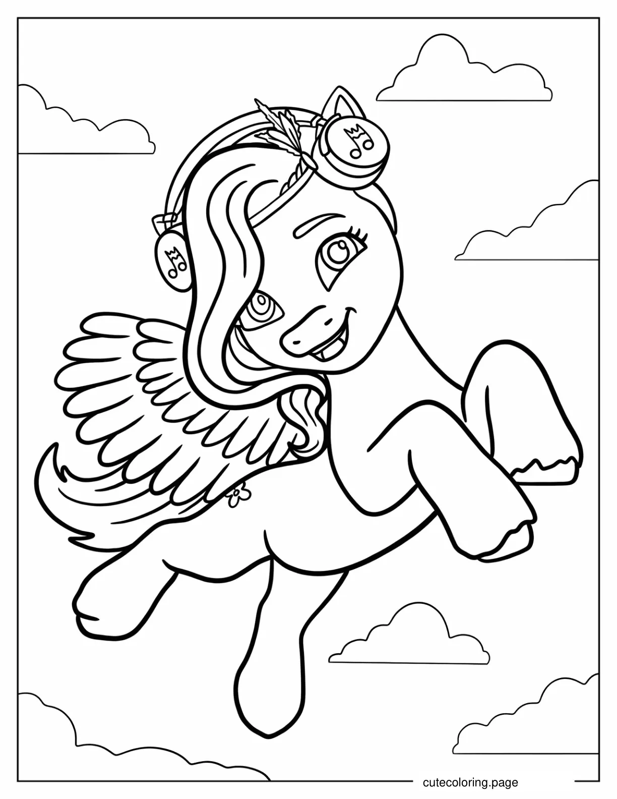 Simple Pipp Petals Pony Coloring Sheet for Kids coloring page