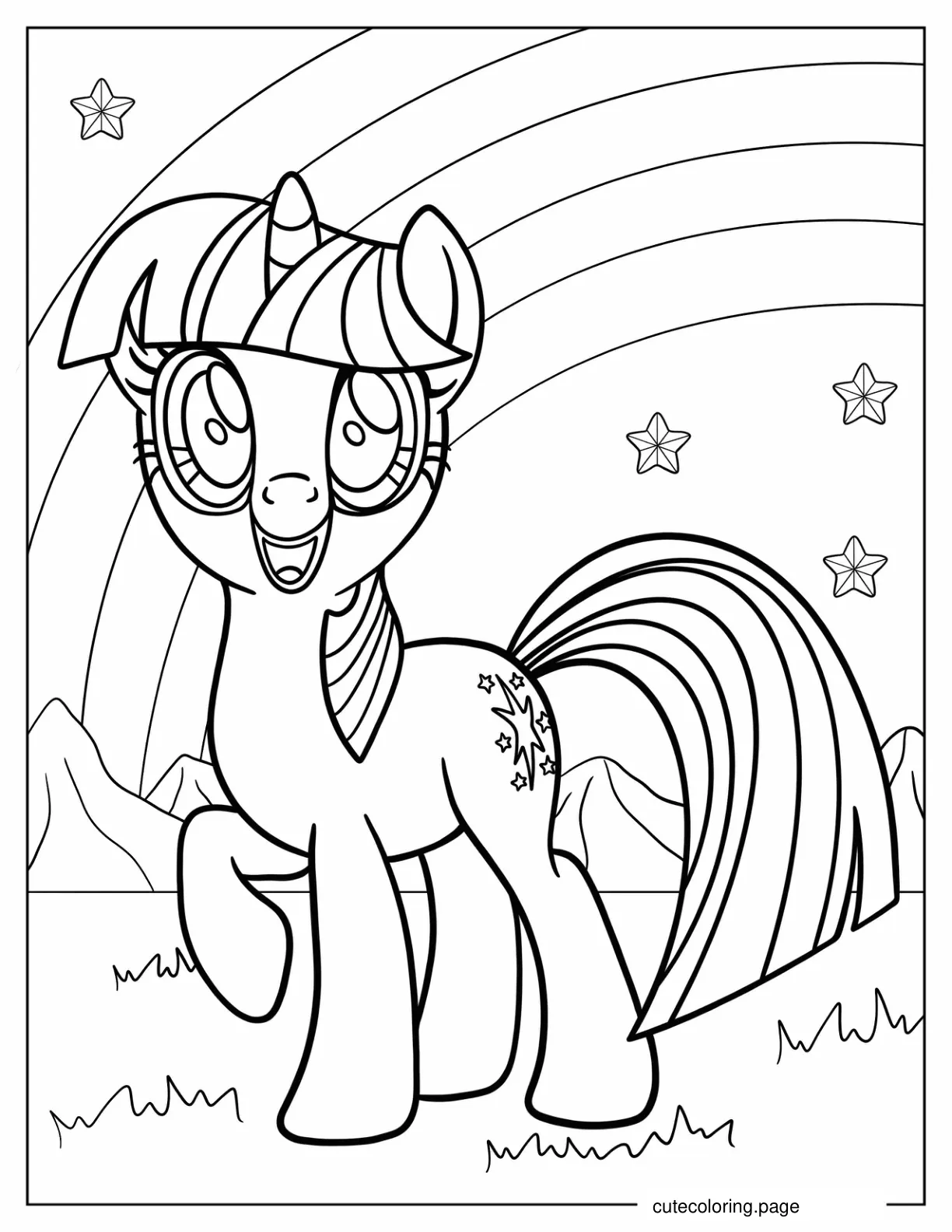 Smiling Twilight Sparkle from My Little Pony coloring page