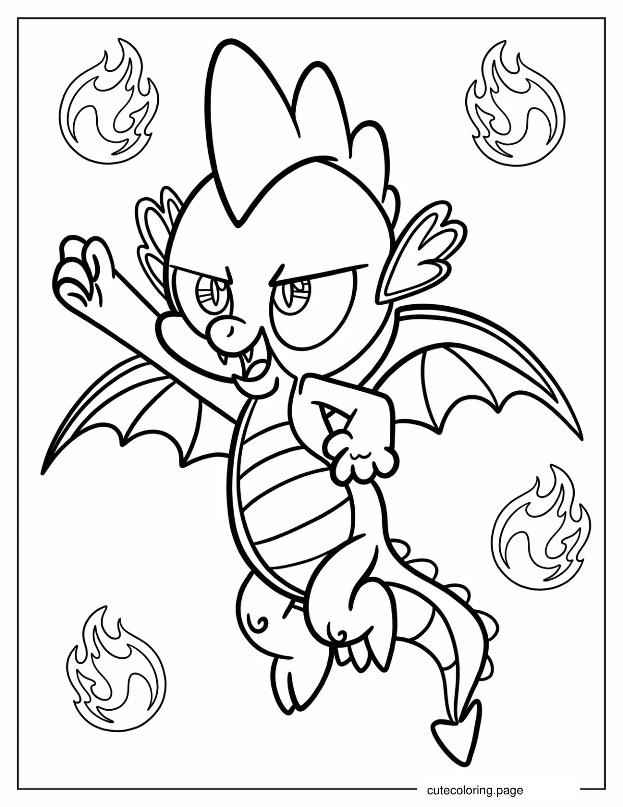 Spike the Dragon to Color for Kids coloring page