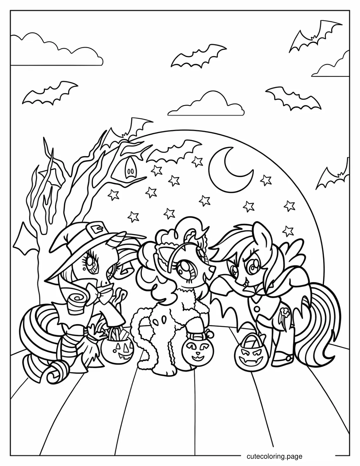 Trick or Treat My Little Pony Coloring Sheet coloring page